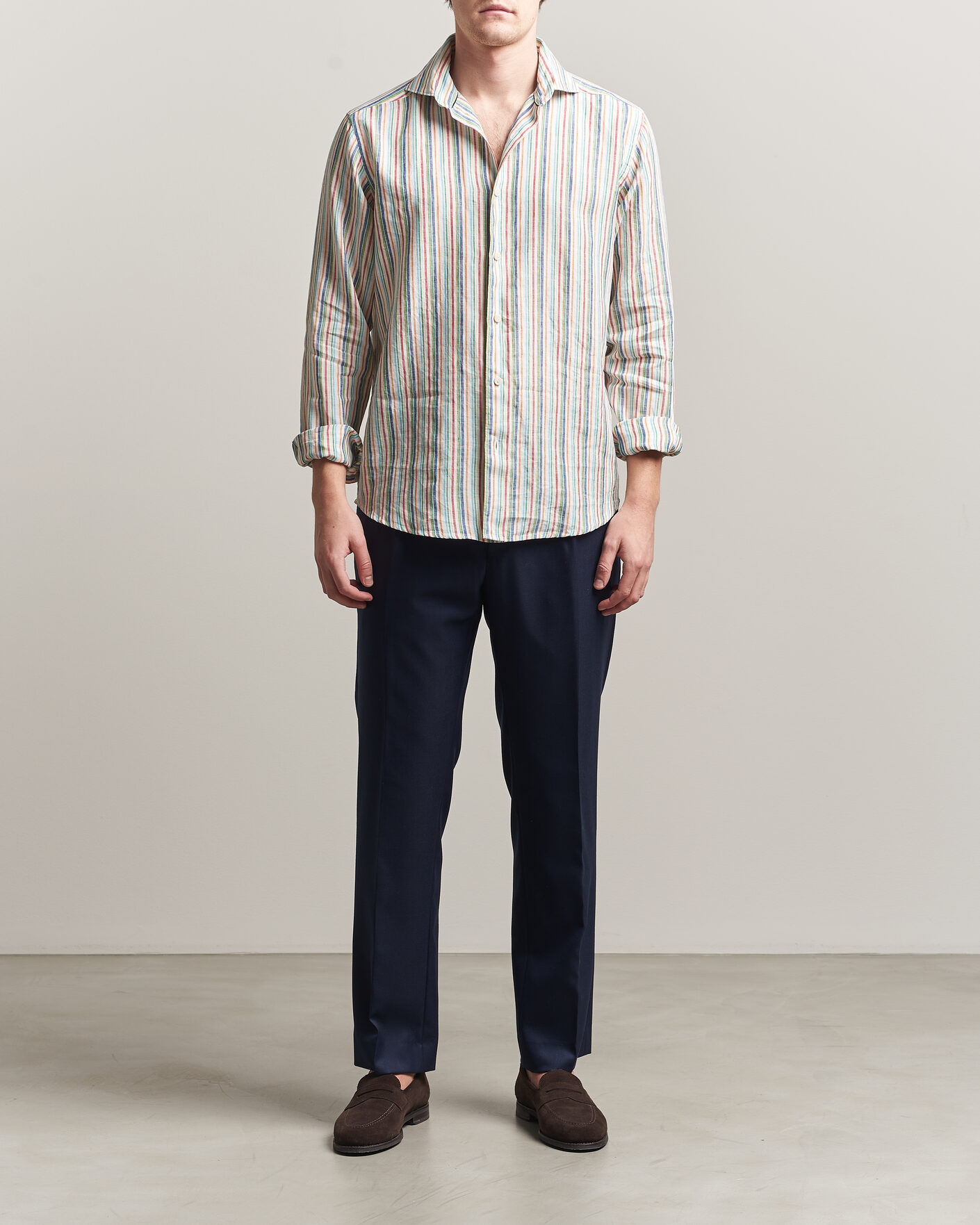 Herr | Skjortor | Eton | Casual Fit Striped Linen Shirt Multi