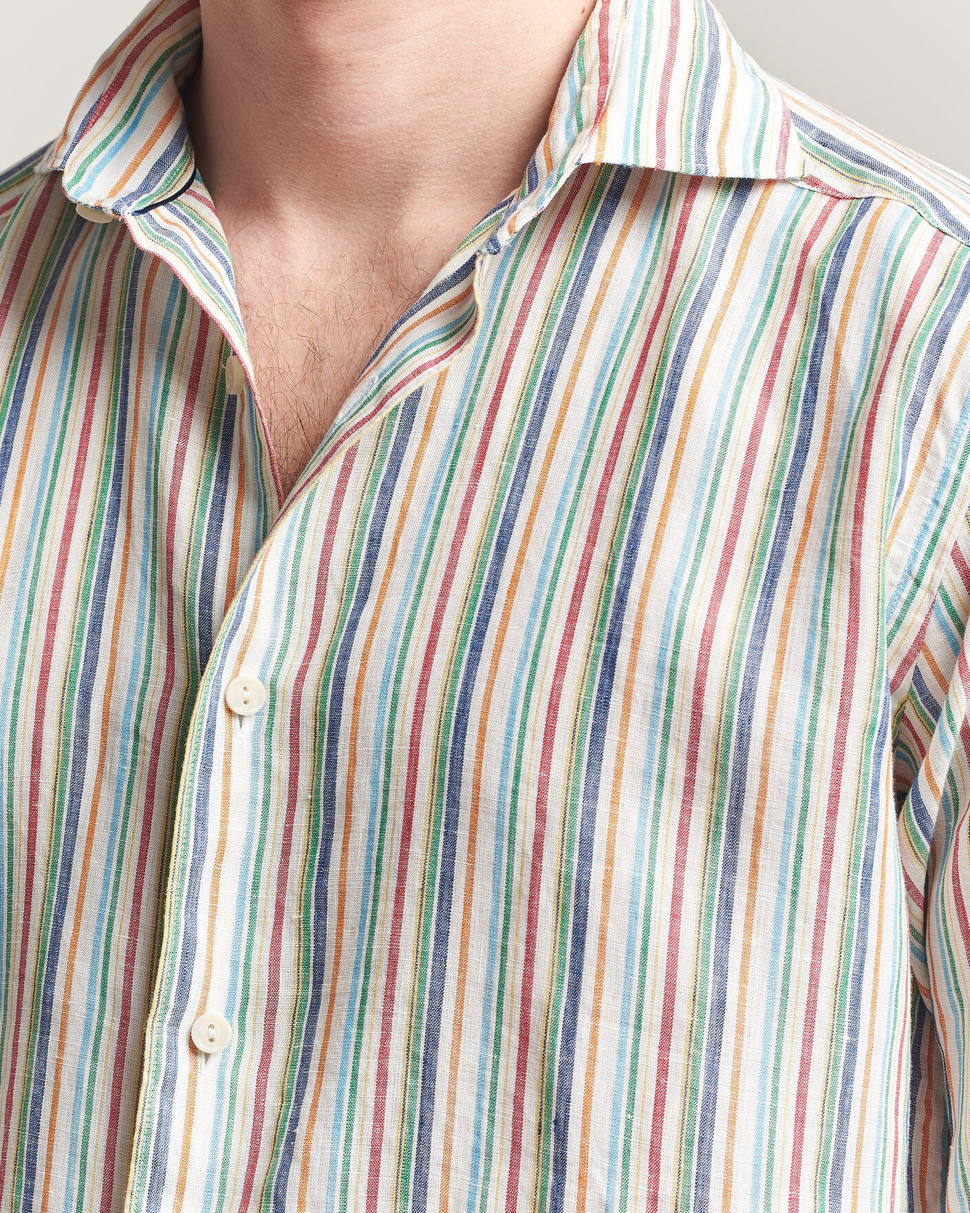 Herr | Skjortor | Eton | Casual Fit Striped Linen Shirt Multi