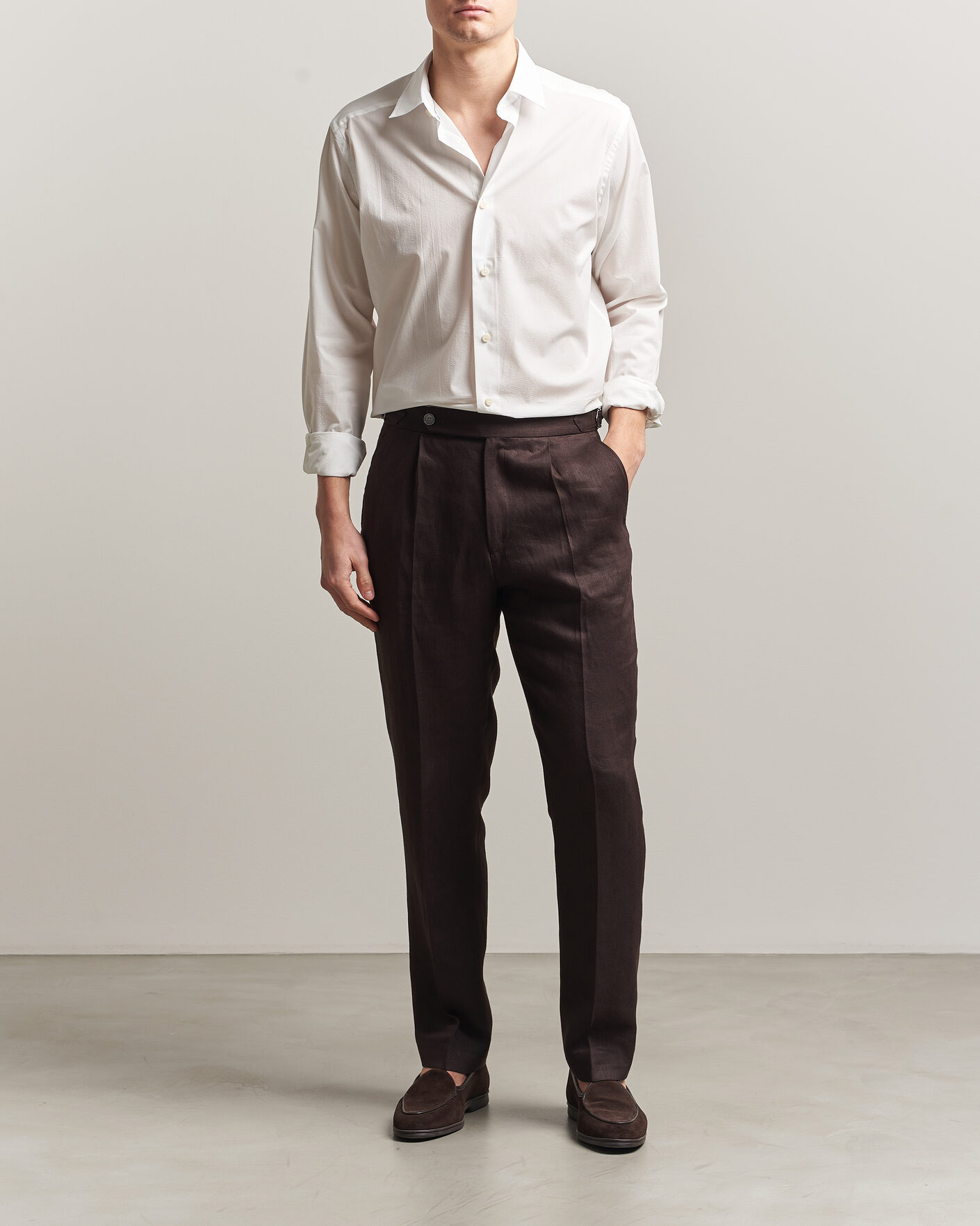 Herr | Skjortor | Eton | Casual Fit Seersucker Resort Shirt White