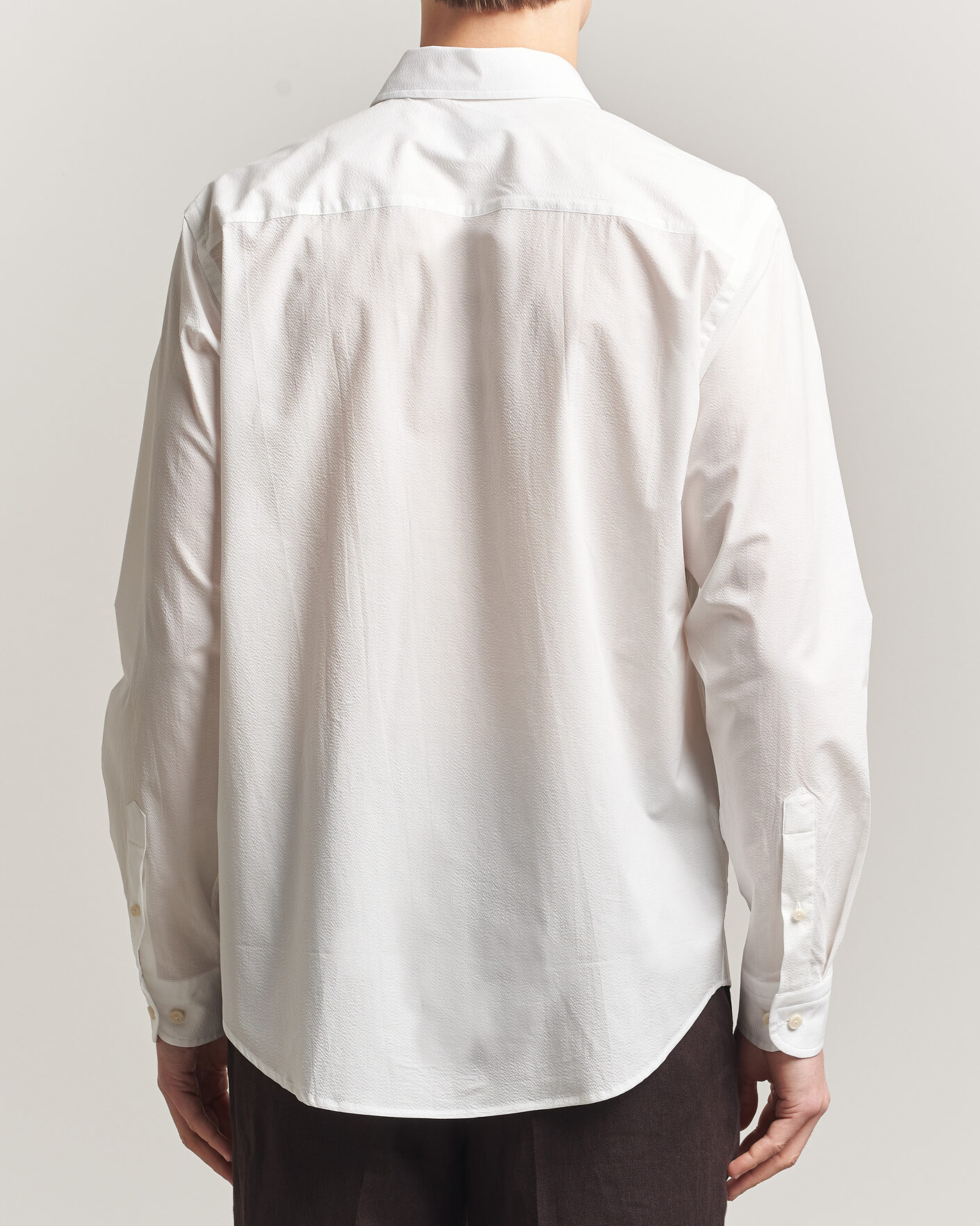 Herr | Skjortor | Eton | Casual Fit Seersucker Resort Shirt White