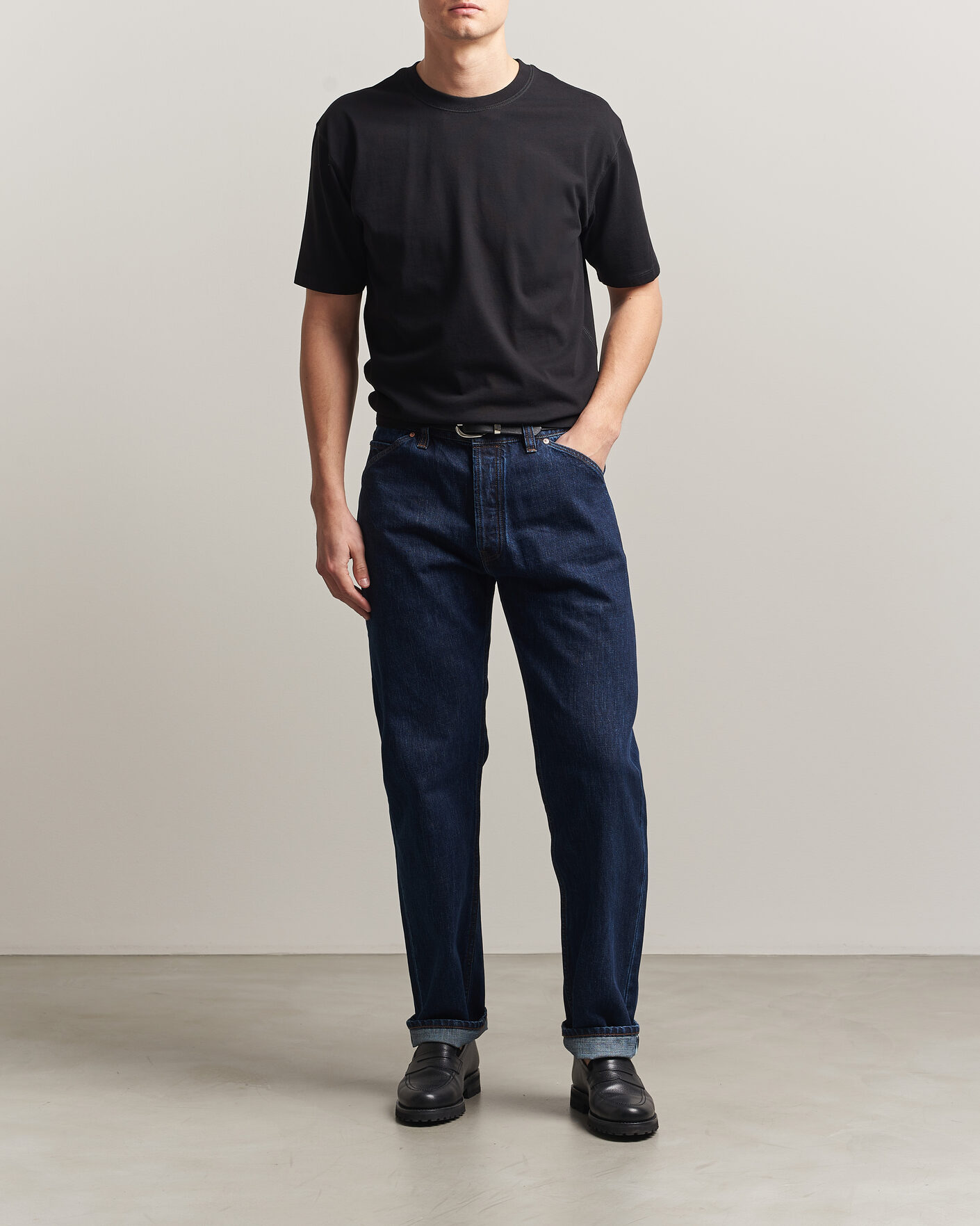 Herr | T-Shirts | Drake's | Short Sleeve Hiking T-Shirt Black