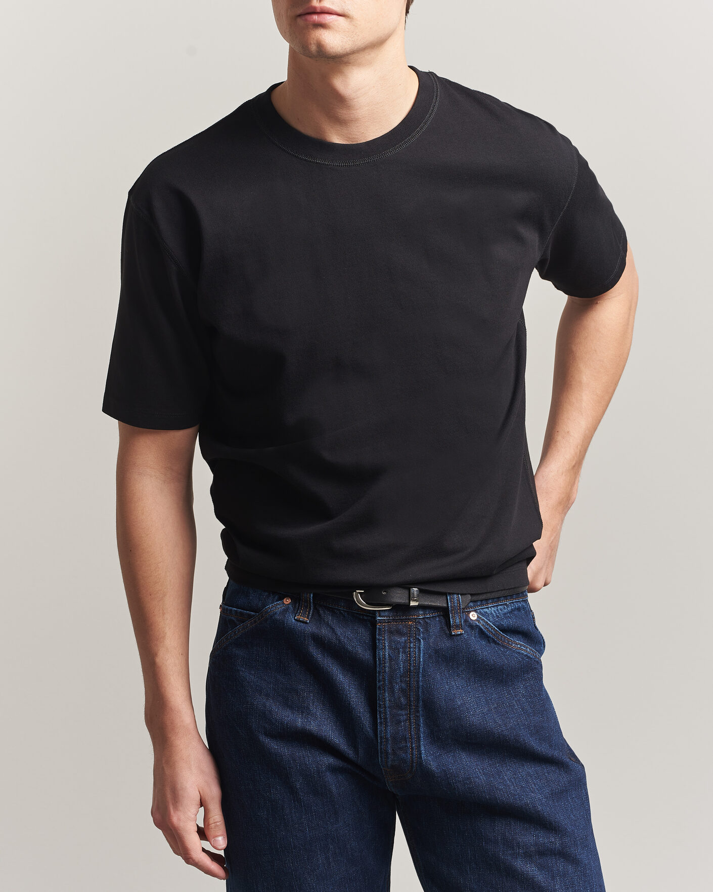 Herr | T-Shirts | Drake's | Short Sleeve Hiking T-Shirt Black