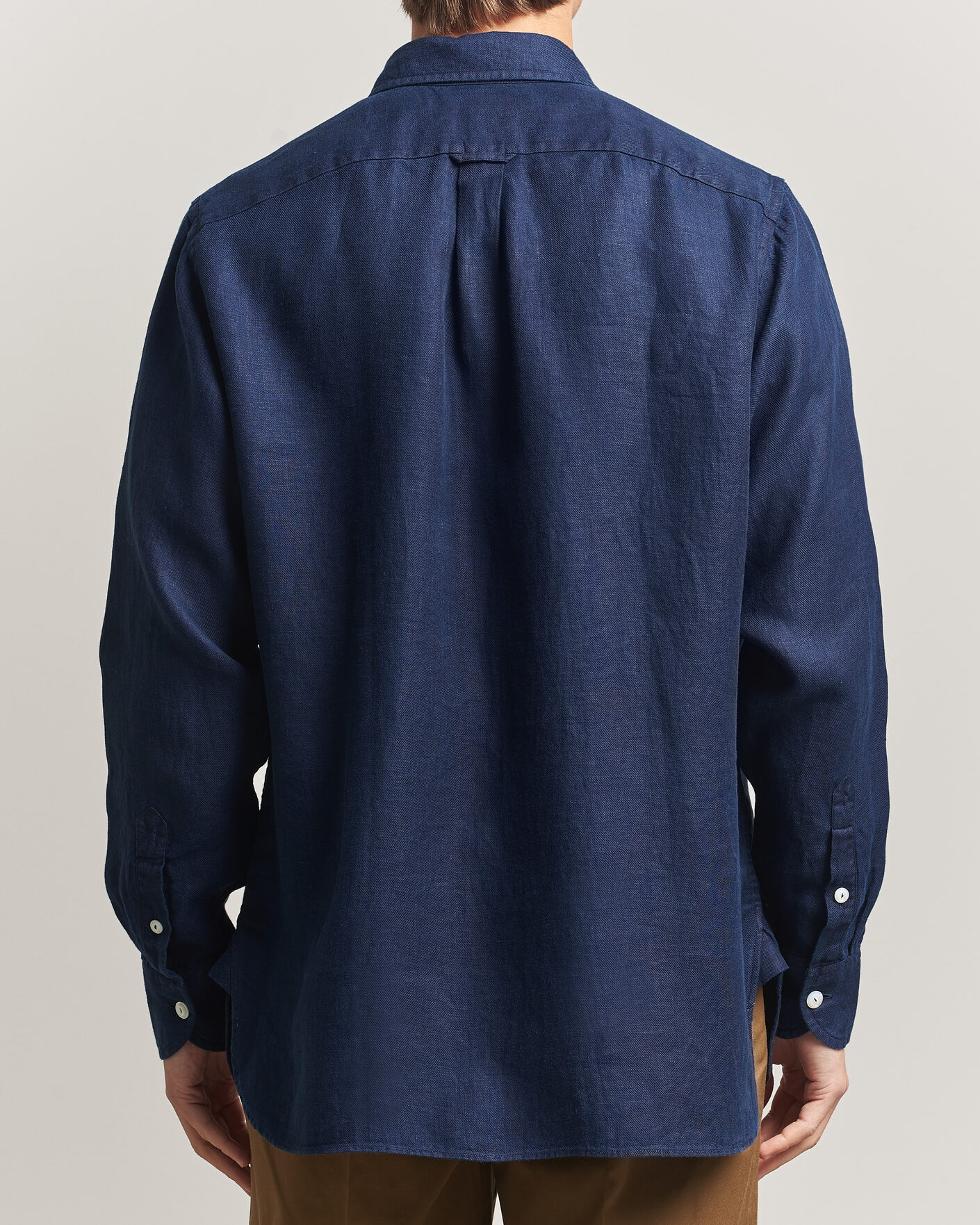 Herr | Skjortor | Drake's | Linen Twill Deep Pocket Work Shirt Navy