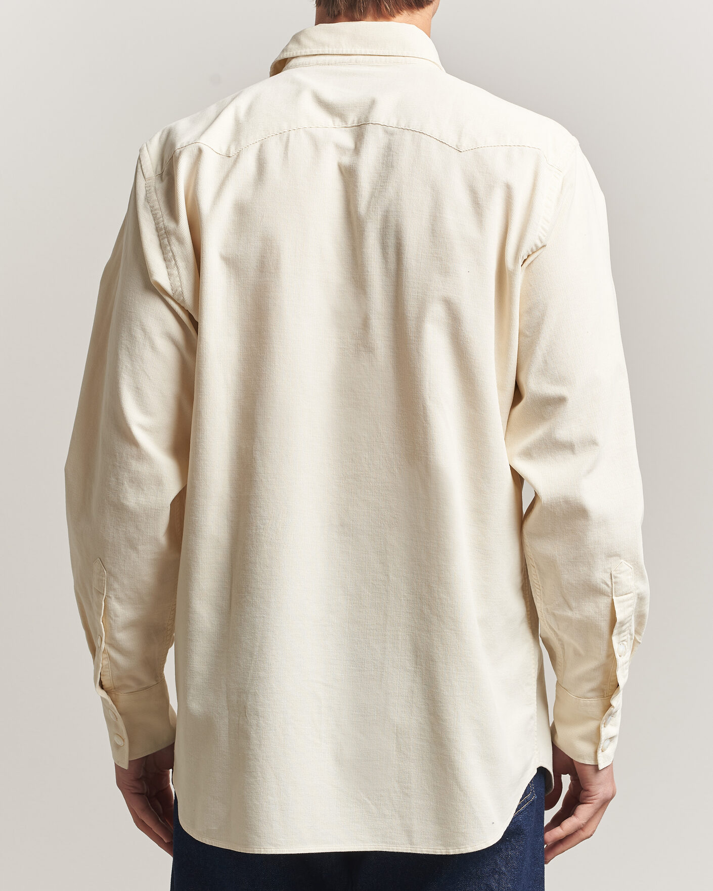 Herr | Skjortor | Drake's | Needlecord Western Shirt White