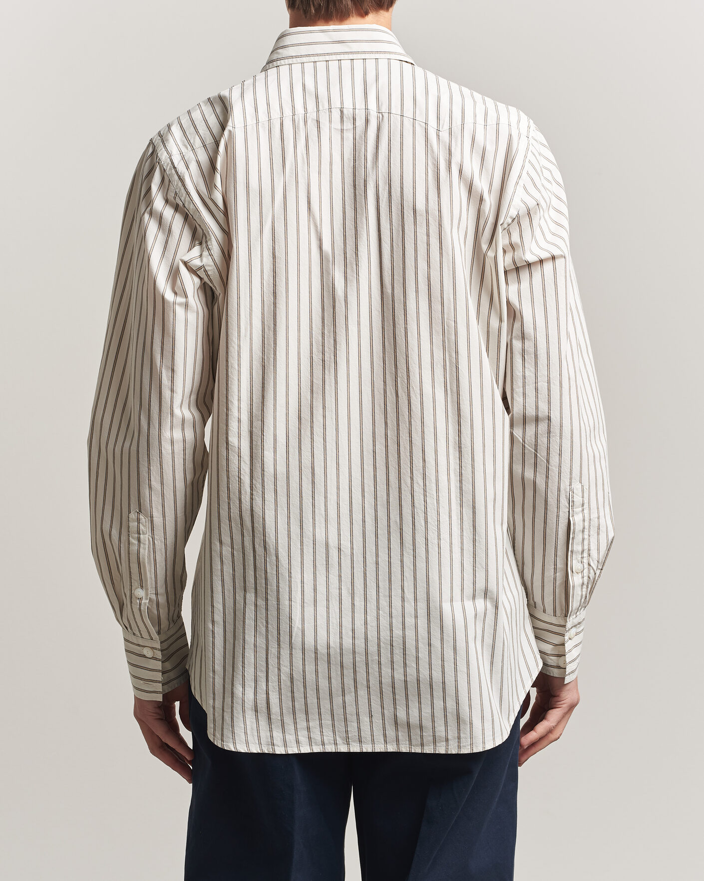 Herr | Skjortor | Drake's | Striped Western Shirt White