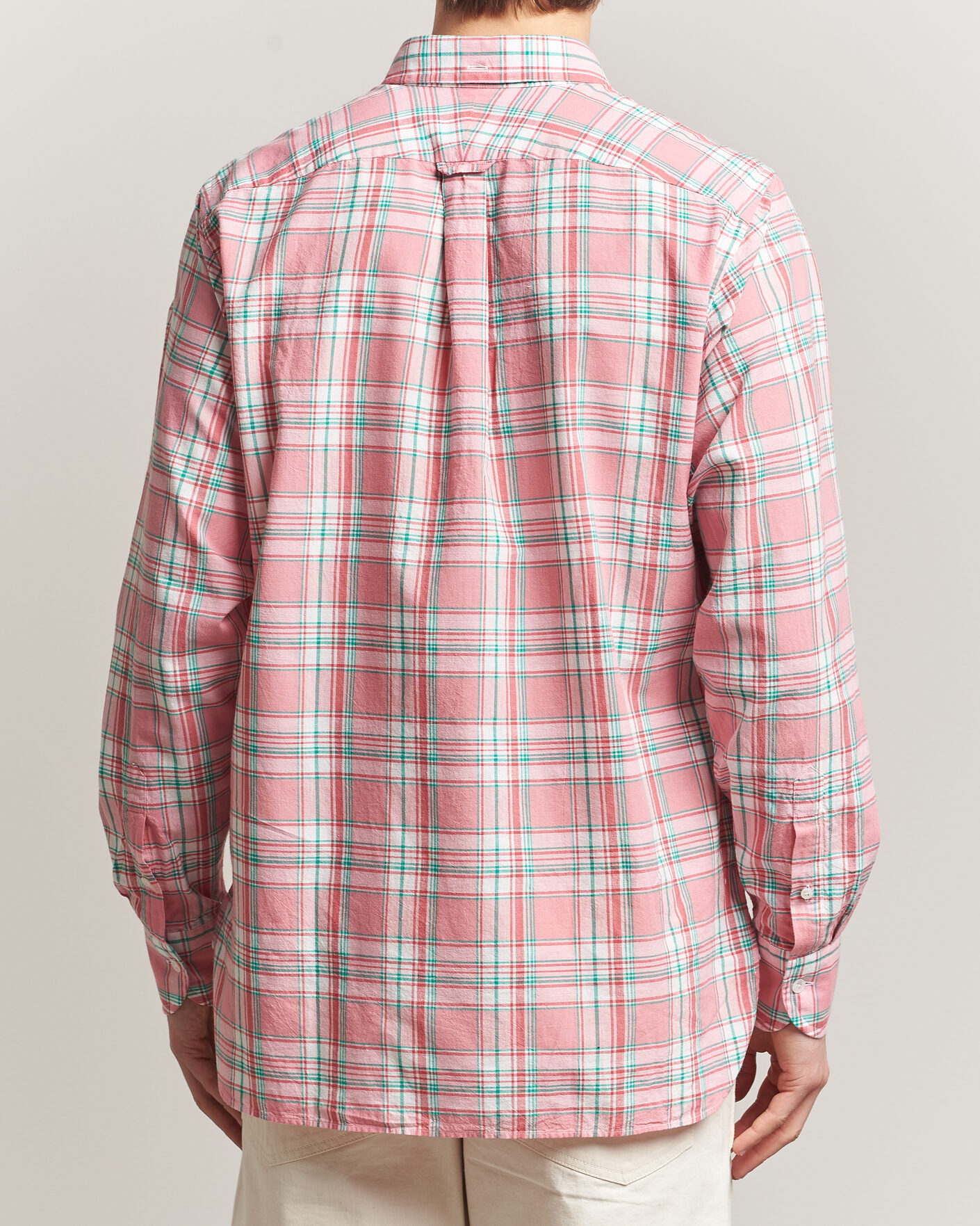 Herr | Skjortor | Drake's | Madrass Checked Button Down Shirt Pink