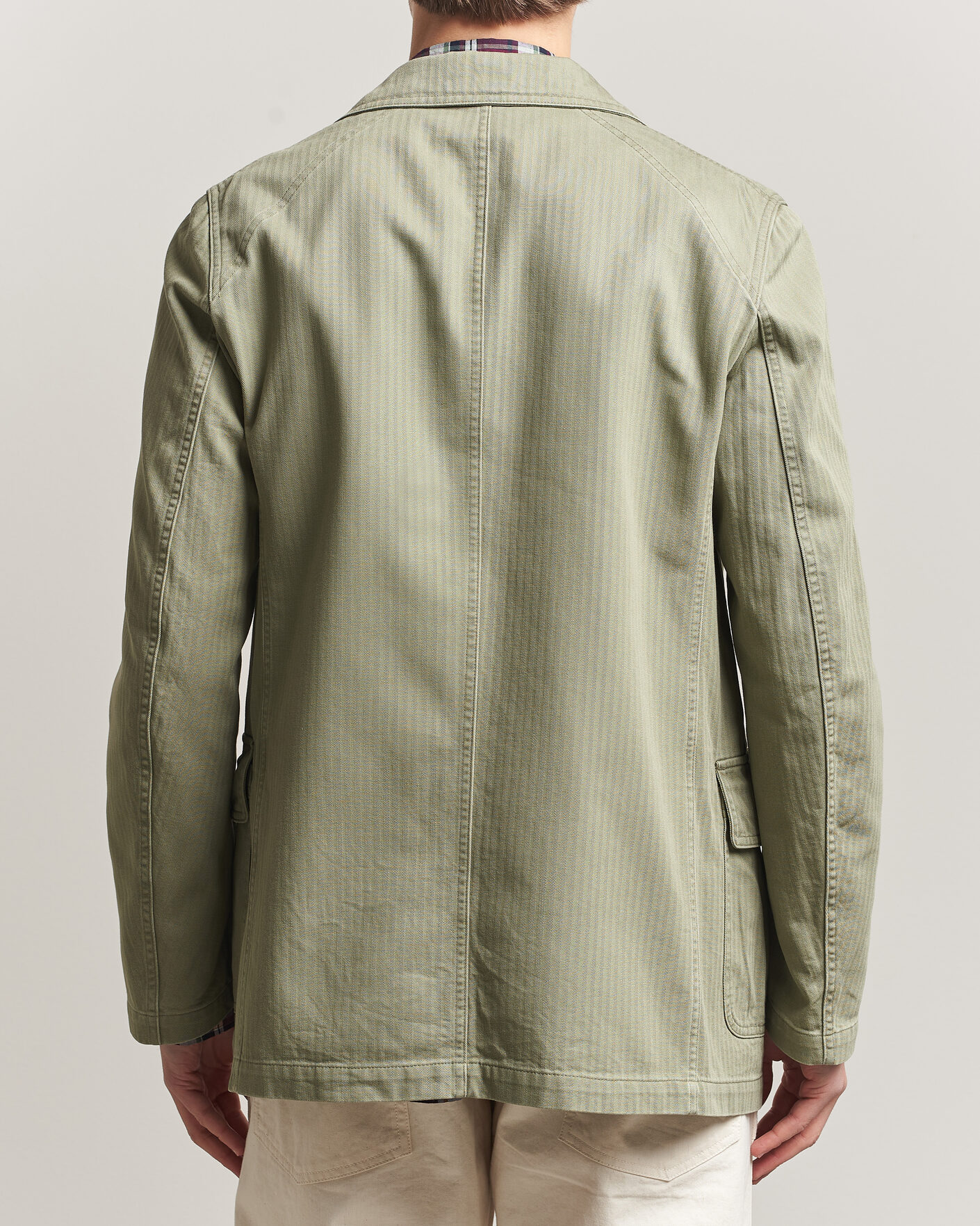 Herr | Kavajer | Drake's | MKI Herringbone Games Blazer Olive