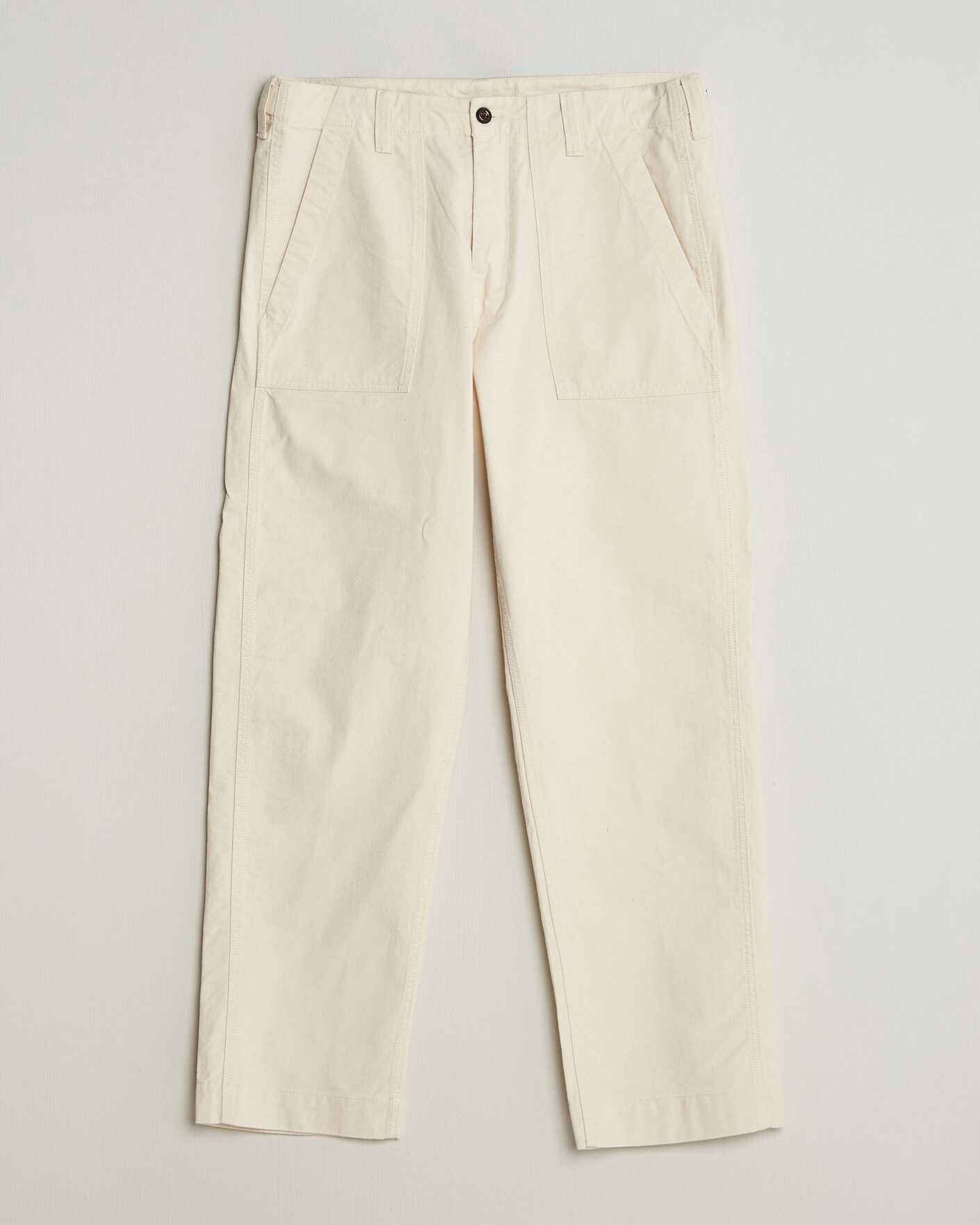 Herr | Byxor | Drake's | Twill Fatigue Trousers Ecru