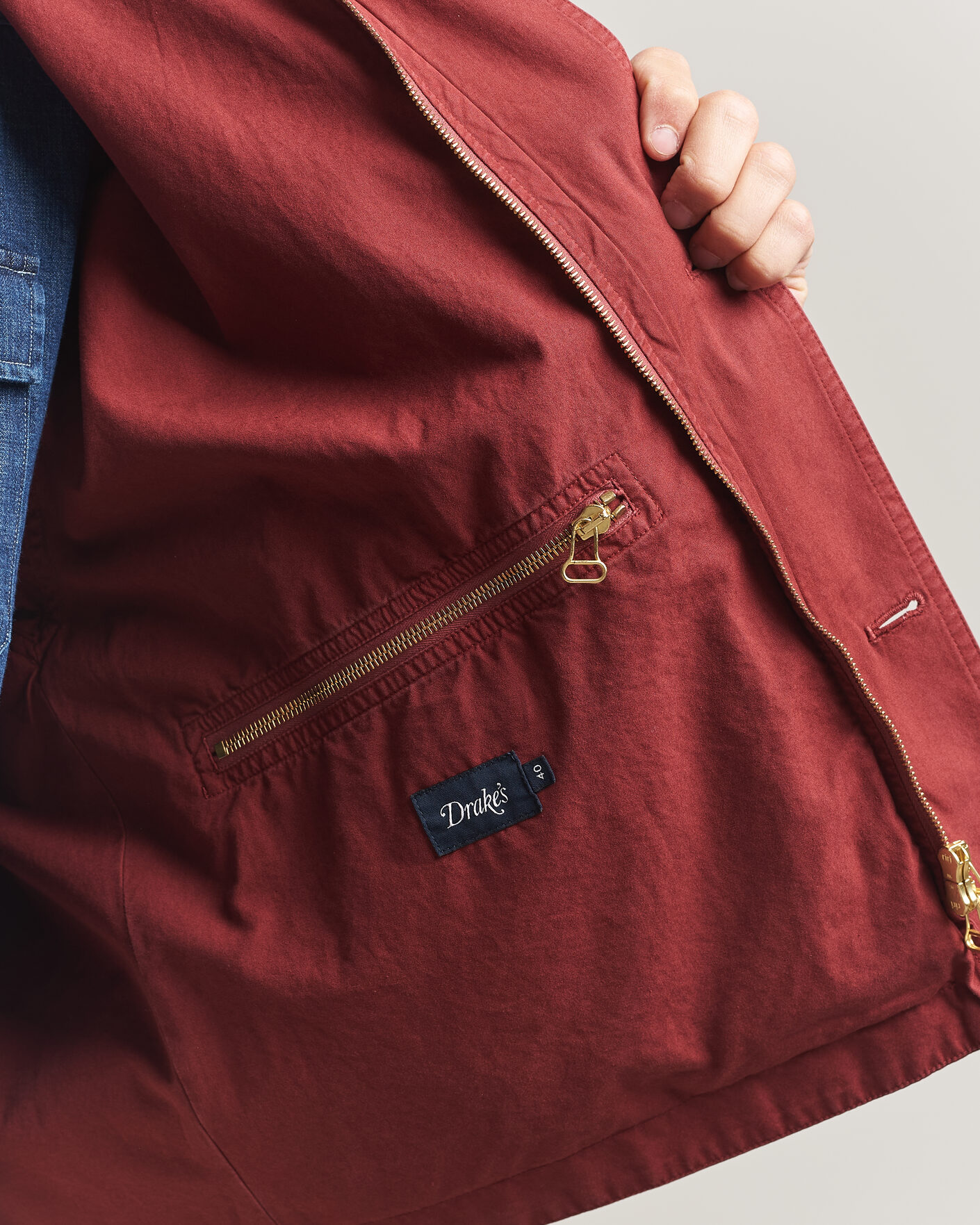 Herr | Jackor | Drake's | Hiking Jacket Washed Red