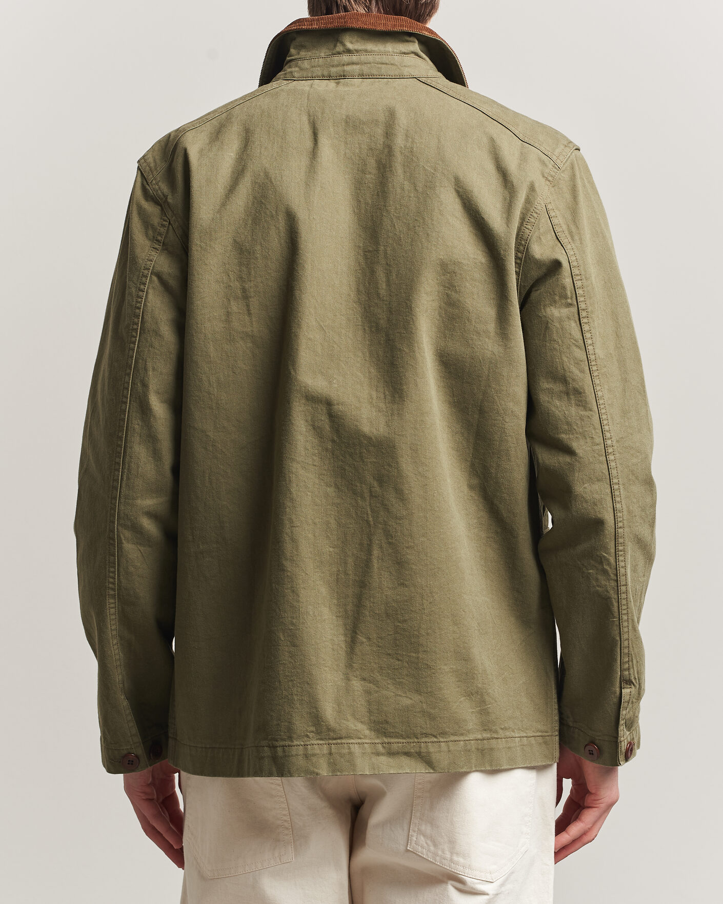 Herr | Jackor | Drake's | Twill Fatigue Jacket Khaki