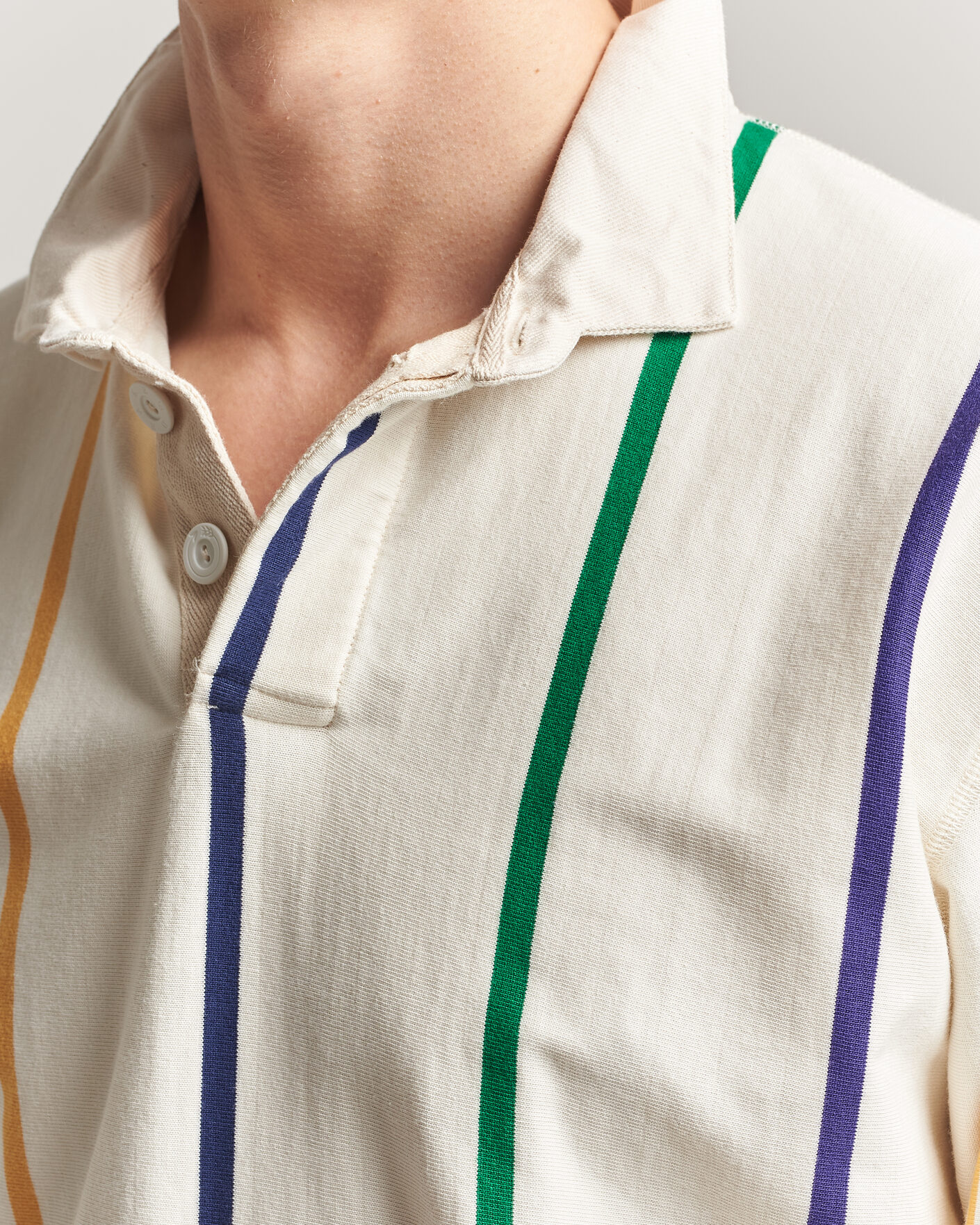 Herr | Tröjor | Drake's | Colourful Vertical Stripe Rugby White