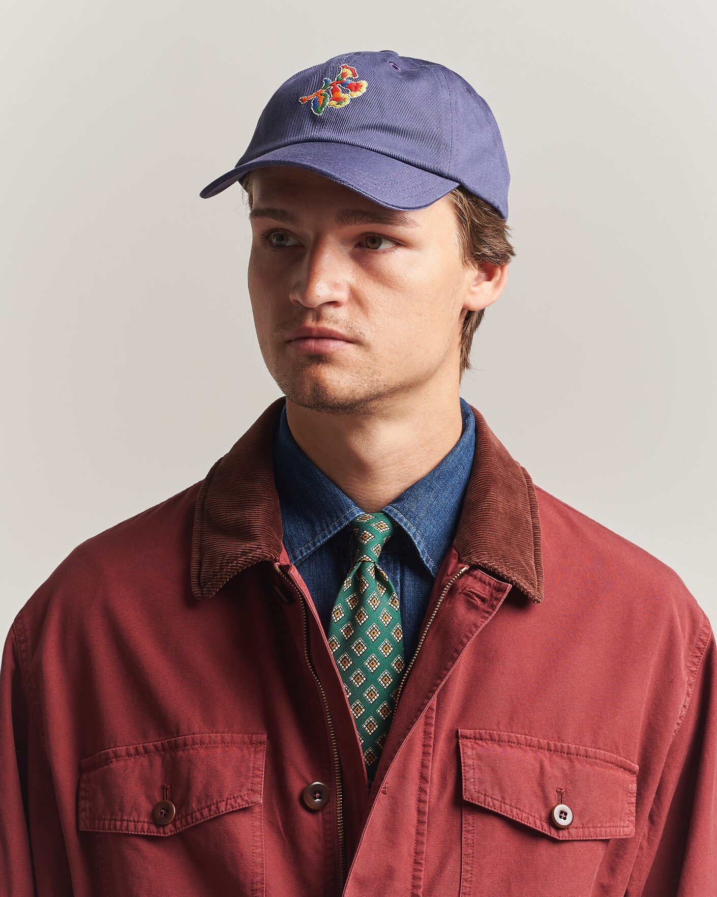 Herr | Hattar & kepsar | Drake's | Tapisserie Twill Baseball Cap Blue