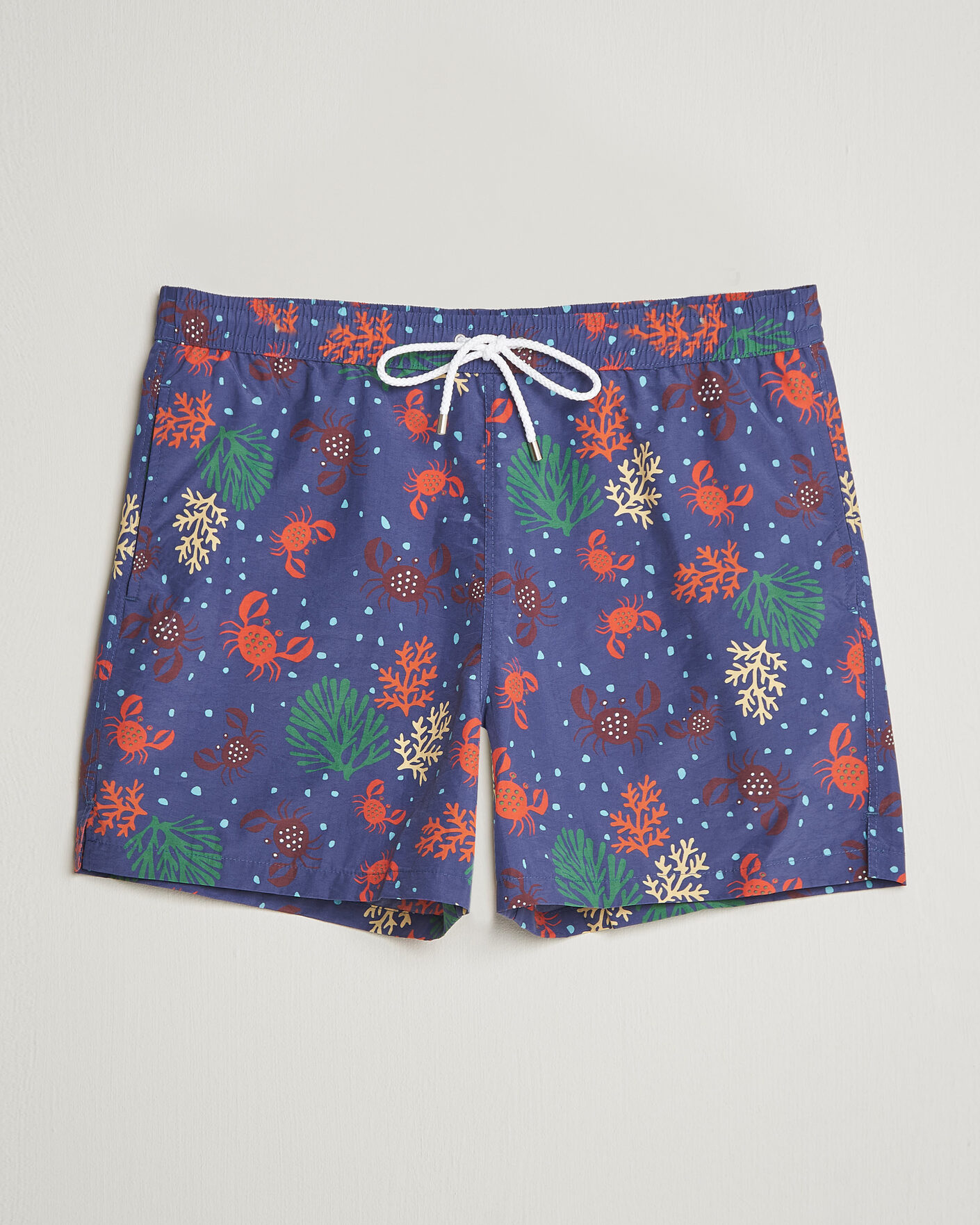 Herr | Badbyxor | Drake's | Crabs Drawstring Swimshorts Blue
