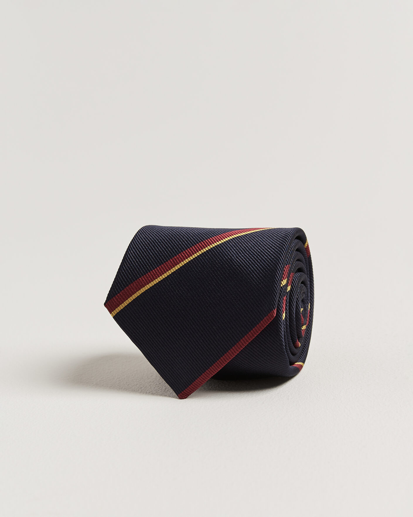 Herr | Slipsar | Drake's | Regimental Stripe Reppe Tie Navy