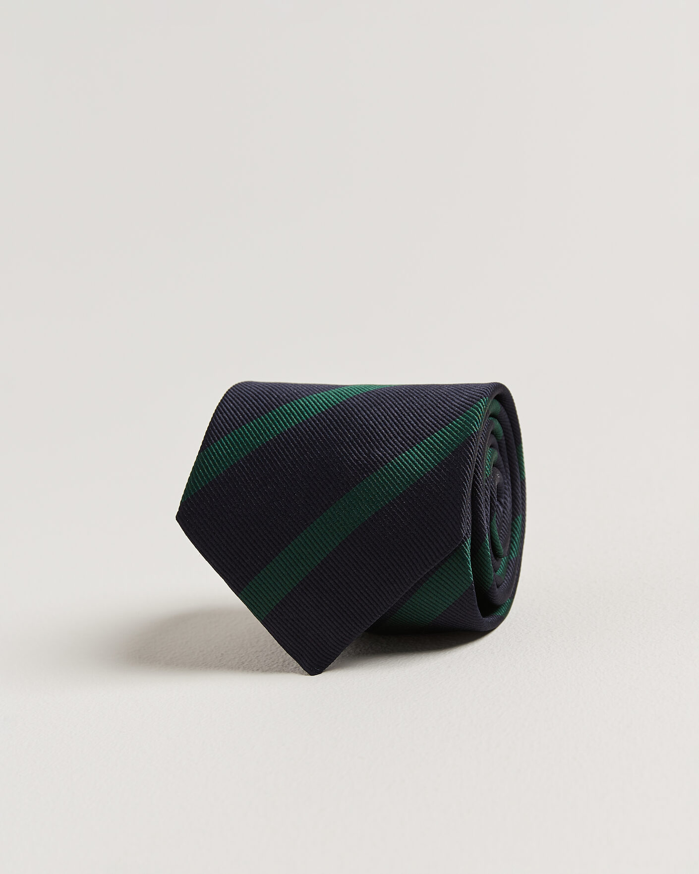 Herr | Slipsar | Drake's | Bar Stripe Reppe Silk Tie Navy/Green