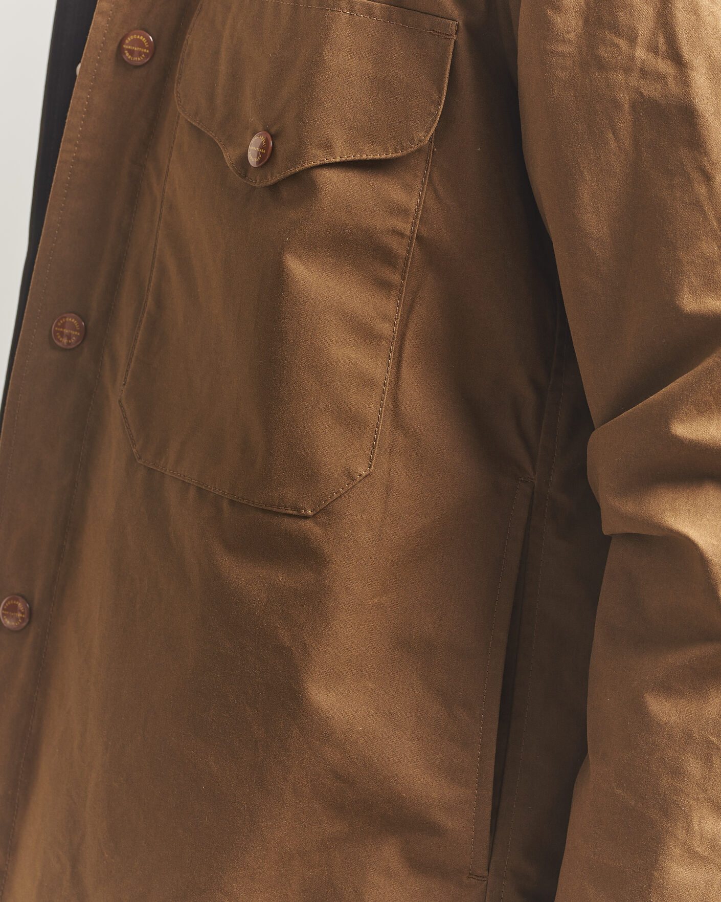 Herr | Jackor | Manifattura Ceccarelli | Dry Wax Heavy Shirt Jacket Dark Tan
