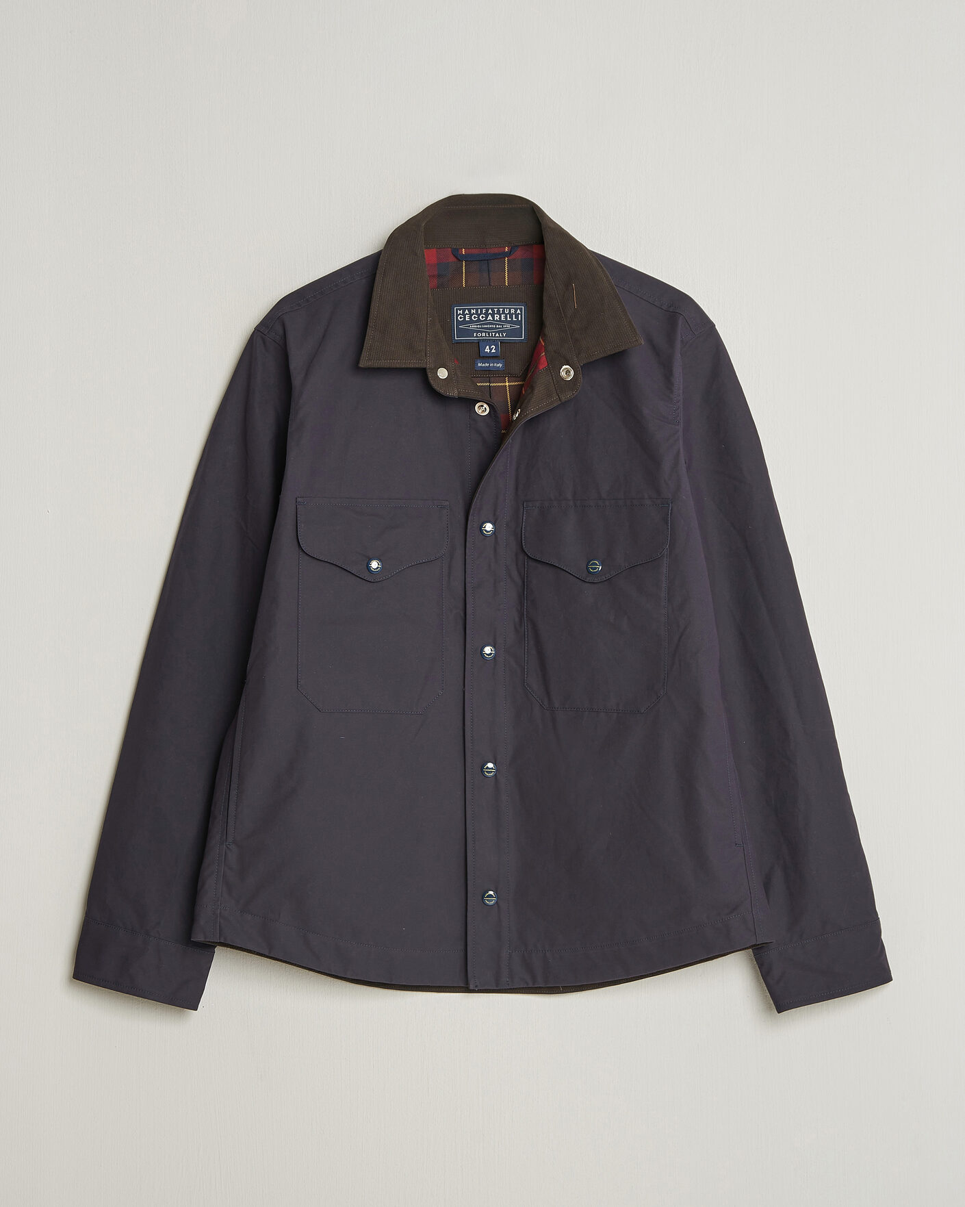 Herr | Jackor | Manifattura Ceccarelli | Dry Wax Heavy Shirt Jacket Navy