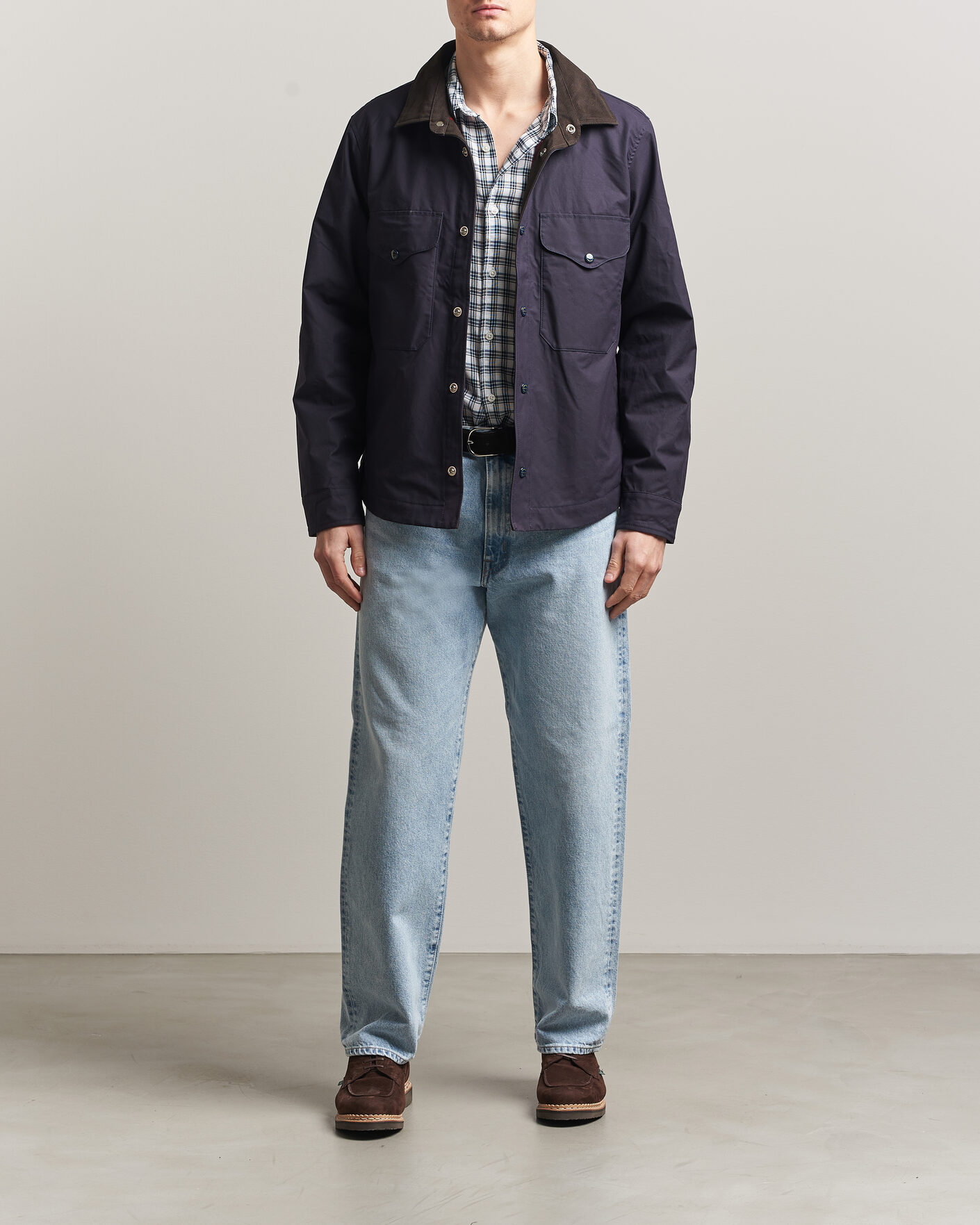 Herr | Jackor | Manifattura Ceccarelli | Dry Wax Heavy Shirt Jacket Navy
