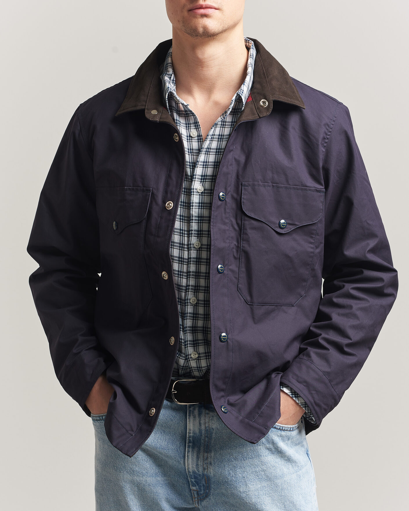 Herr | Jackor | Manifattura Ceccarelli | Dry Wax Heavy Shirt Jacket Navy