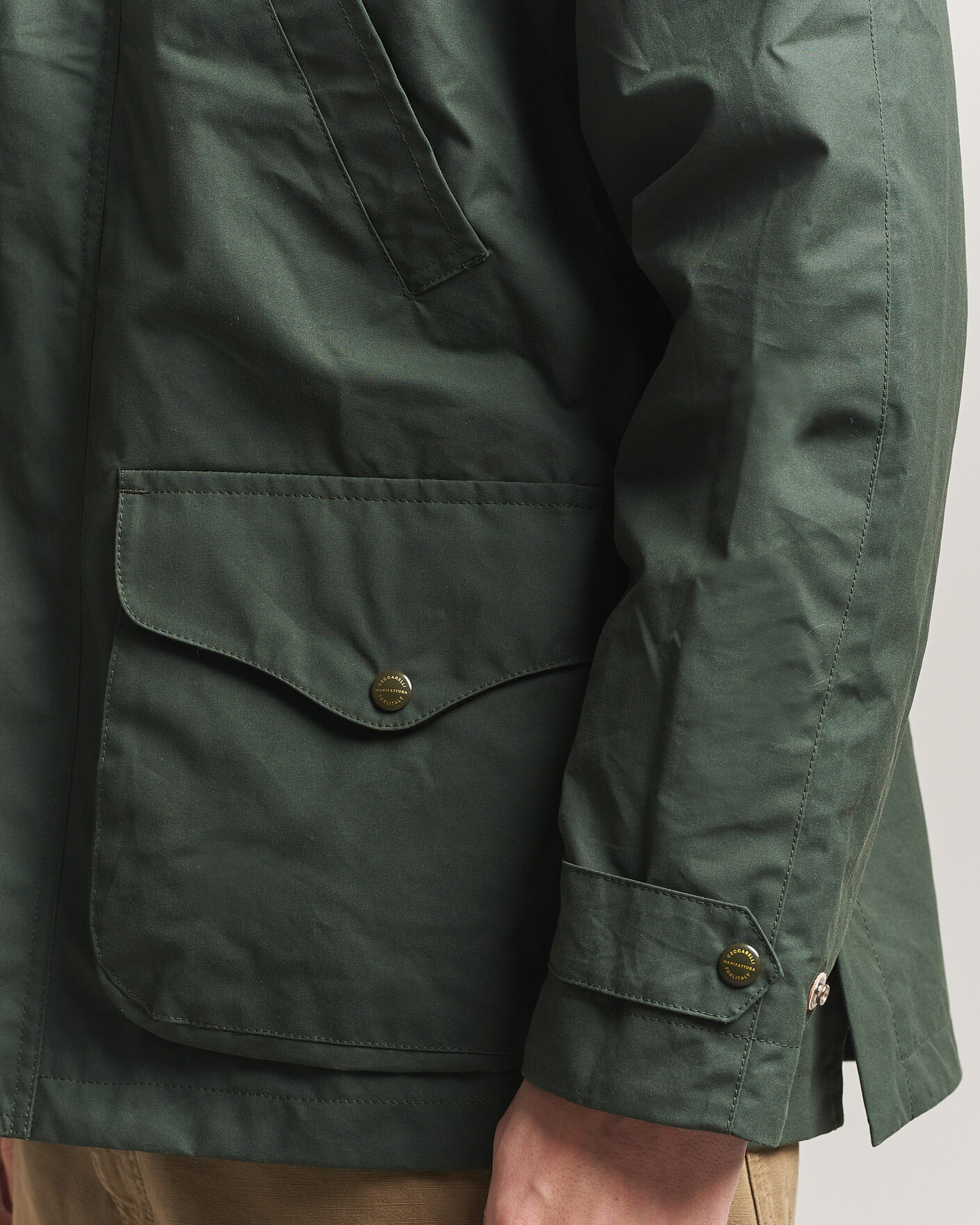 Herr | Jackor | Manifattura Ceccarelli | Dry Wax Rain Caban Dark Green