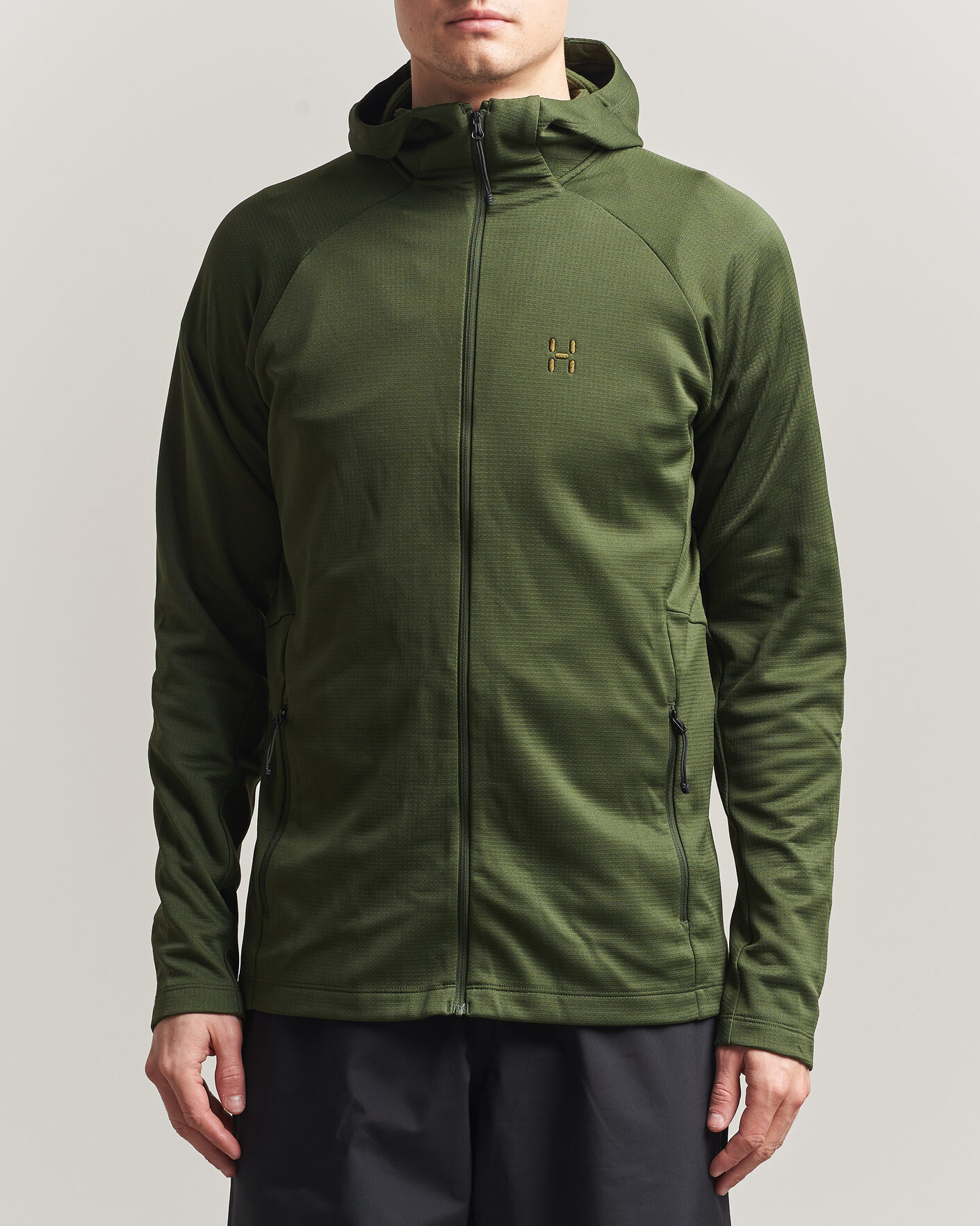 Herr | Tröjor | Haglöfs | Korp Mid Fleece Hood Seaweed Green