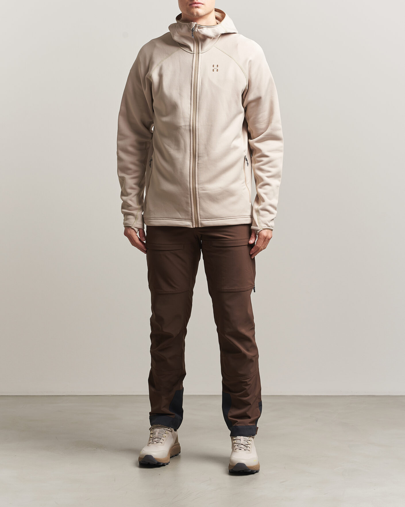 Herr | Tröjor | Haglöfs | Magma Mid Fleece Hood Chalk Beige