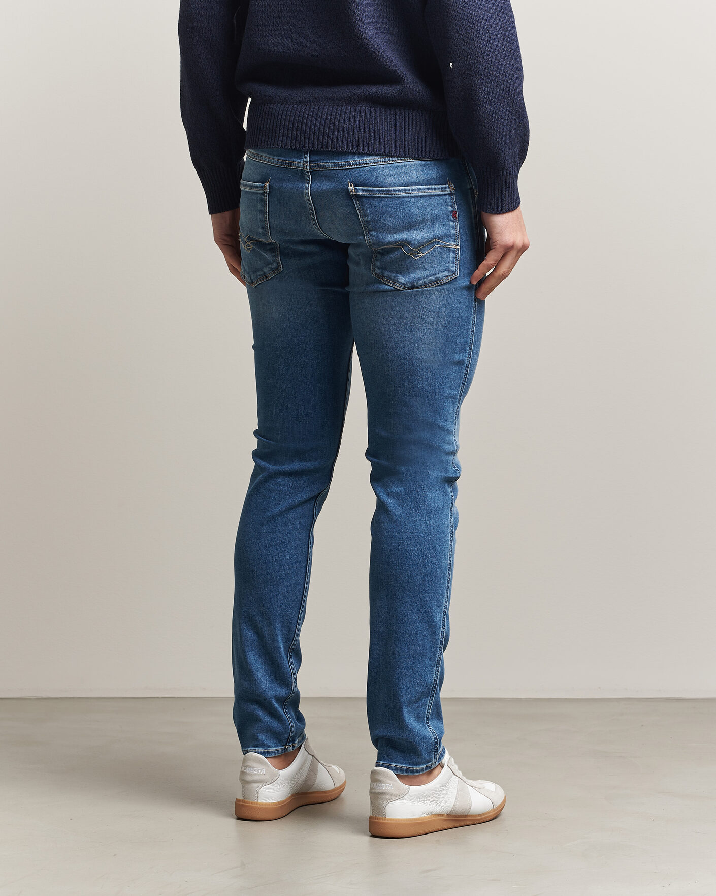 Herr | Byxor | Replay | Anbass Powerstretch Jeans Medium Blue
