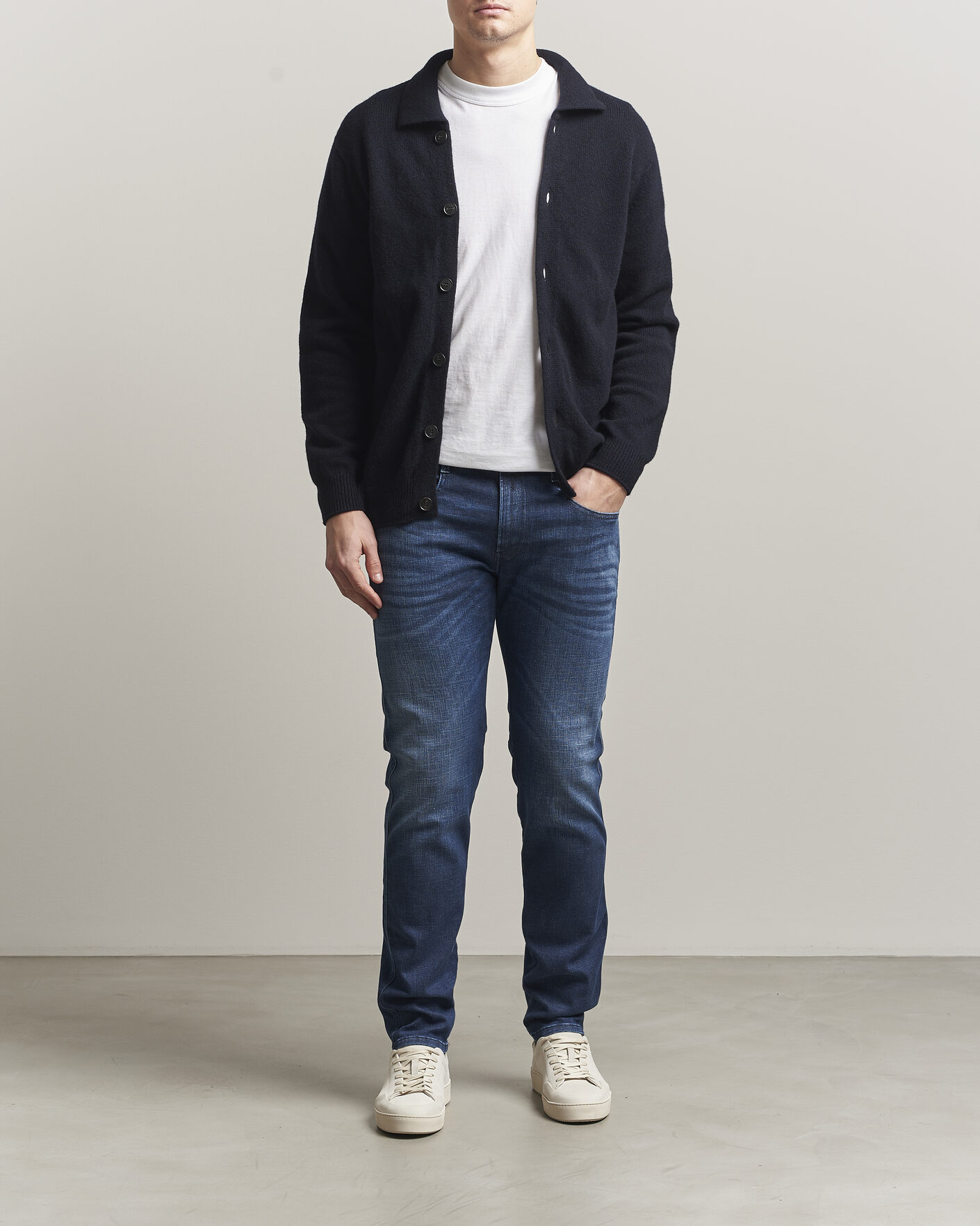 Herr | Jeans | Replay | Anbass Hyperflex Matrix Jeans Dark Blue