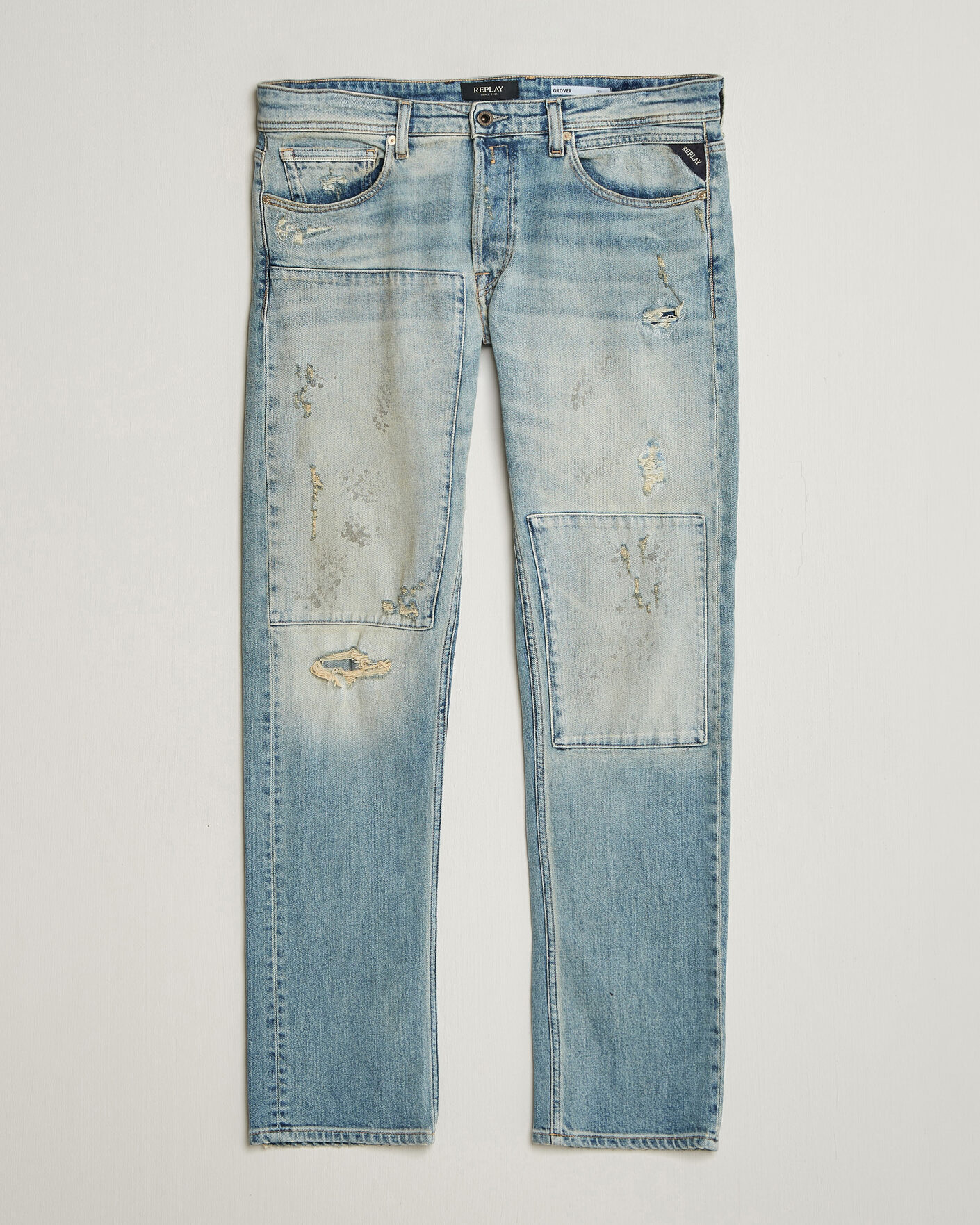 Herr | Byxor | Replay | Grover Sraight Fit 20 Years Wash Jeans Light Blue