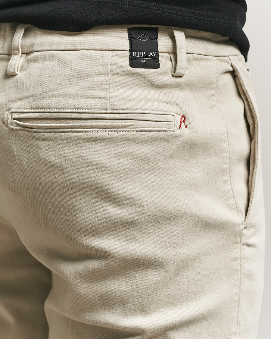 Herr | Byxor | Replay | Benni Hyperflex X-Lite Chinos Ivory
