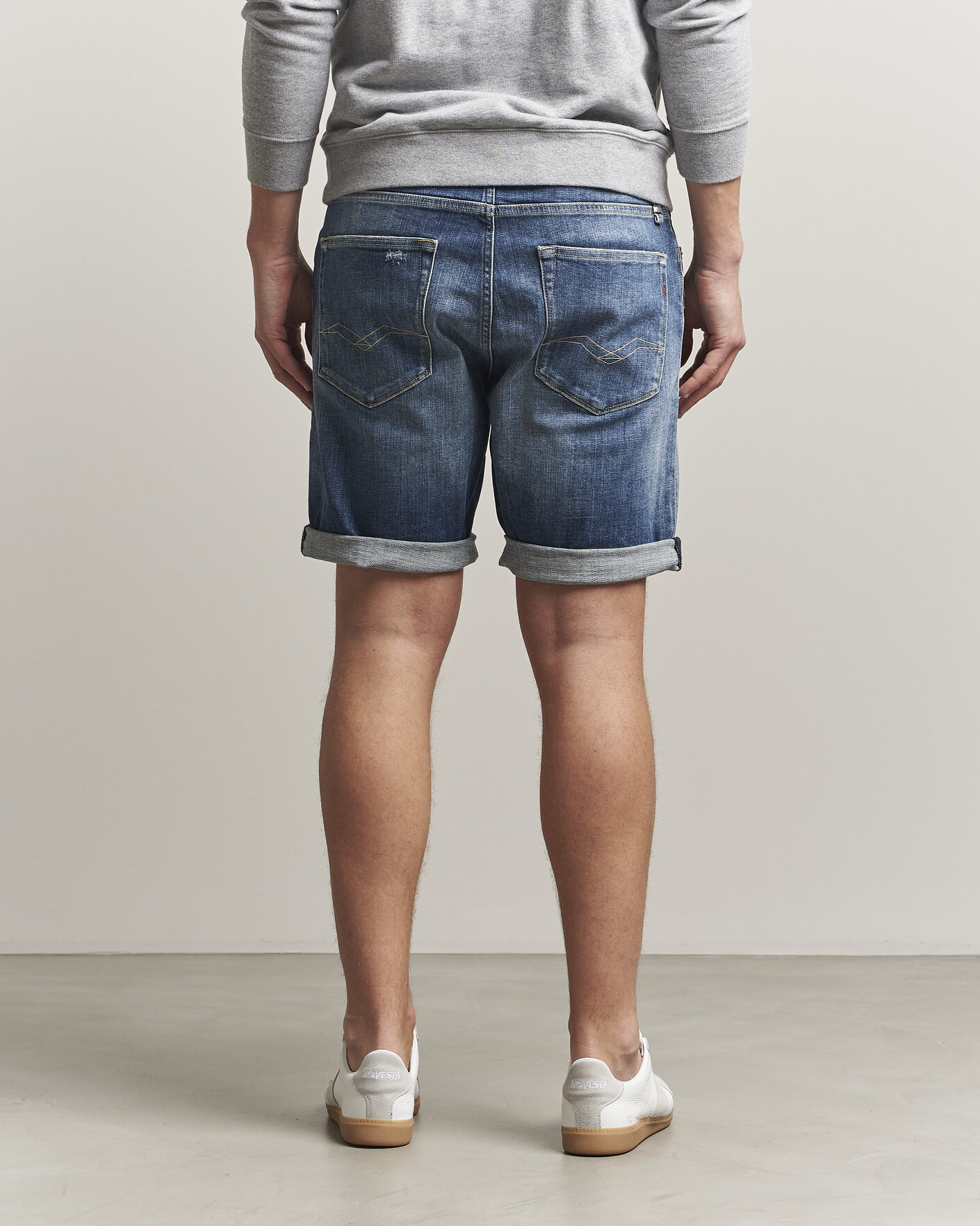 Herr | Shorts | Replay | RBJ981 Shredded Denim Shorts Medium Blue