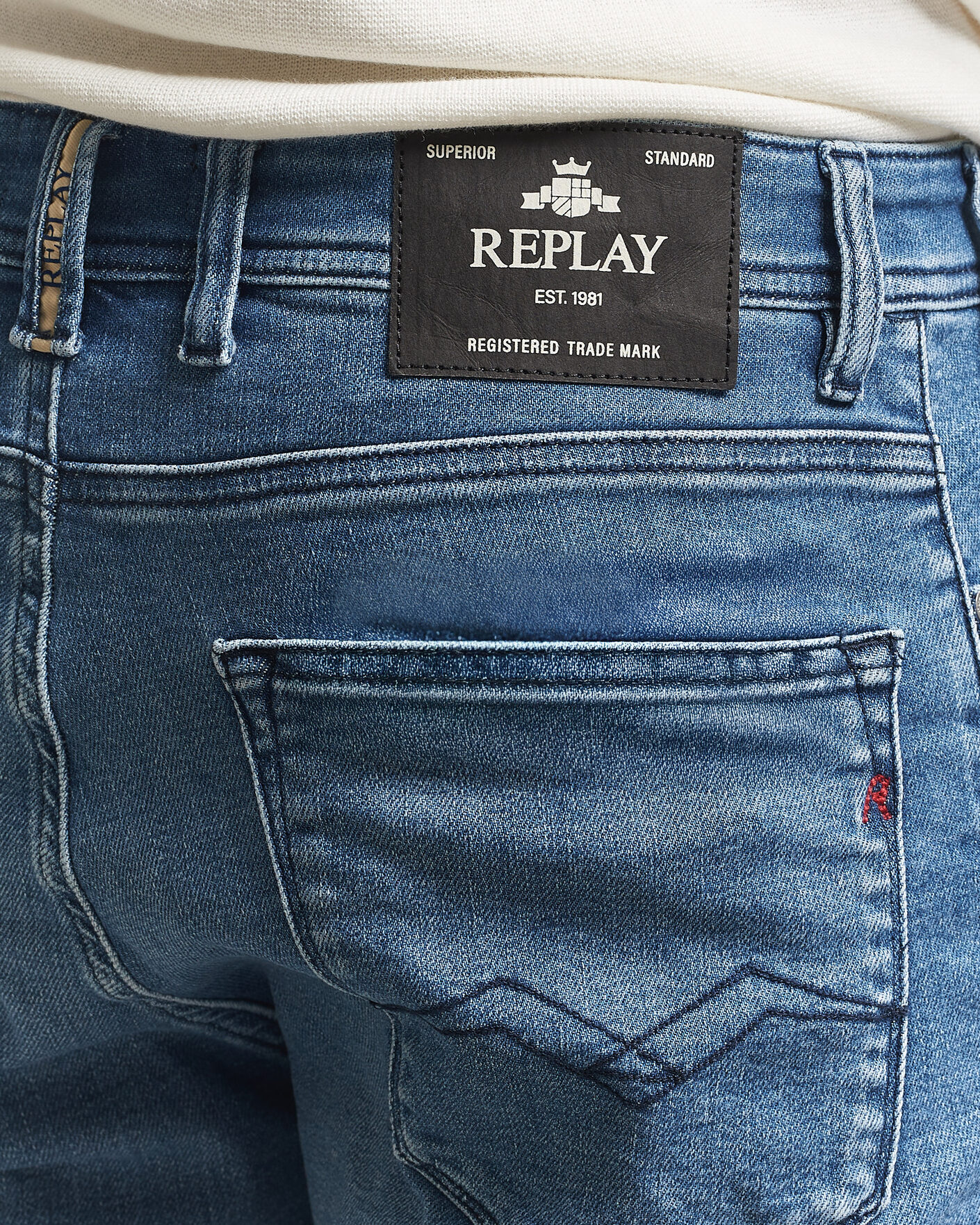 Herr | Shorts | Replay | RBJ981 Stretch Denim Shorts Light Blue