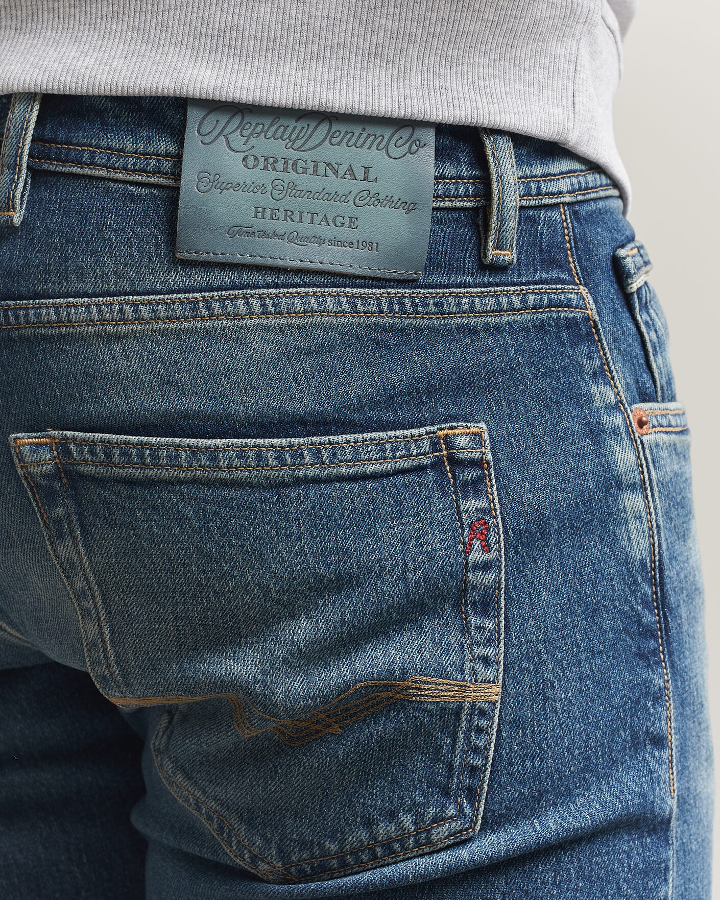 Herr | Byxor | Replay | Grover Heritage Original Stretch Jeans Medium Blue