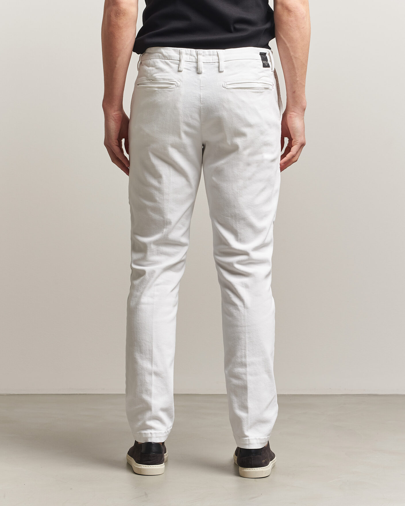 Herr | Byxor | Replay | Benni Hyperflex X-Lite Chinos Natural White