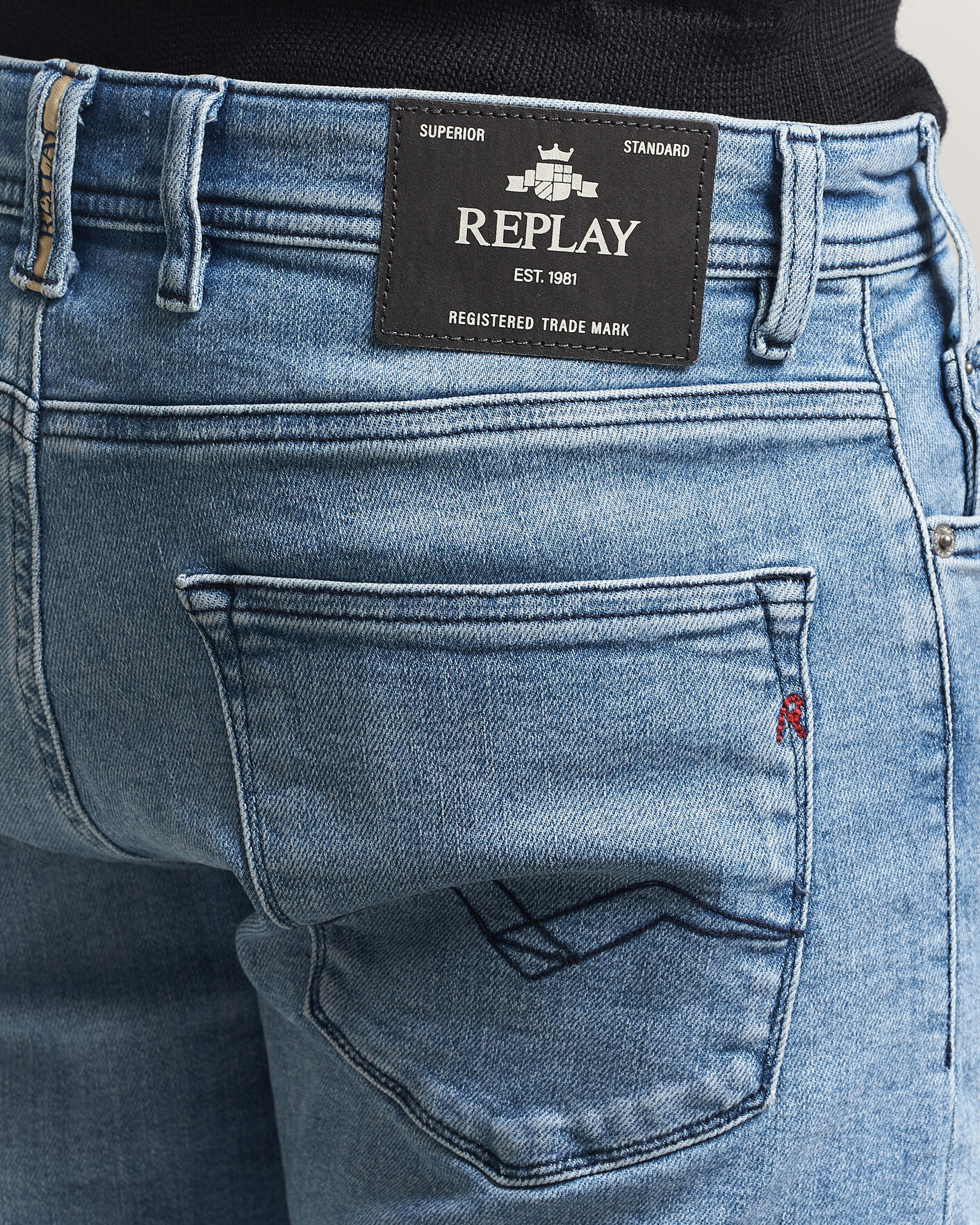 Herr | Shorts | Replay | RBJ981 Stretch Denim Shorts Light Blue