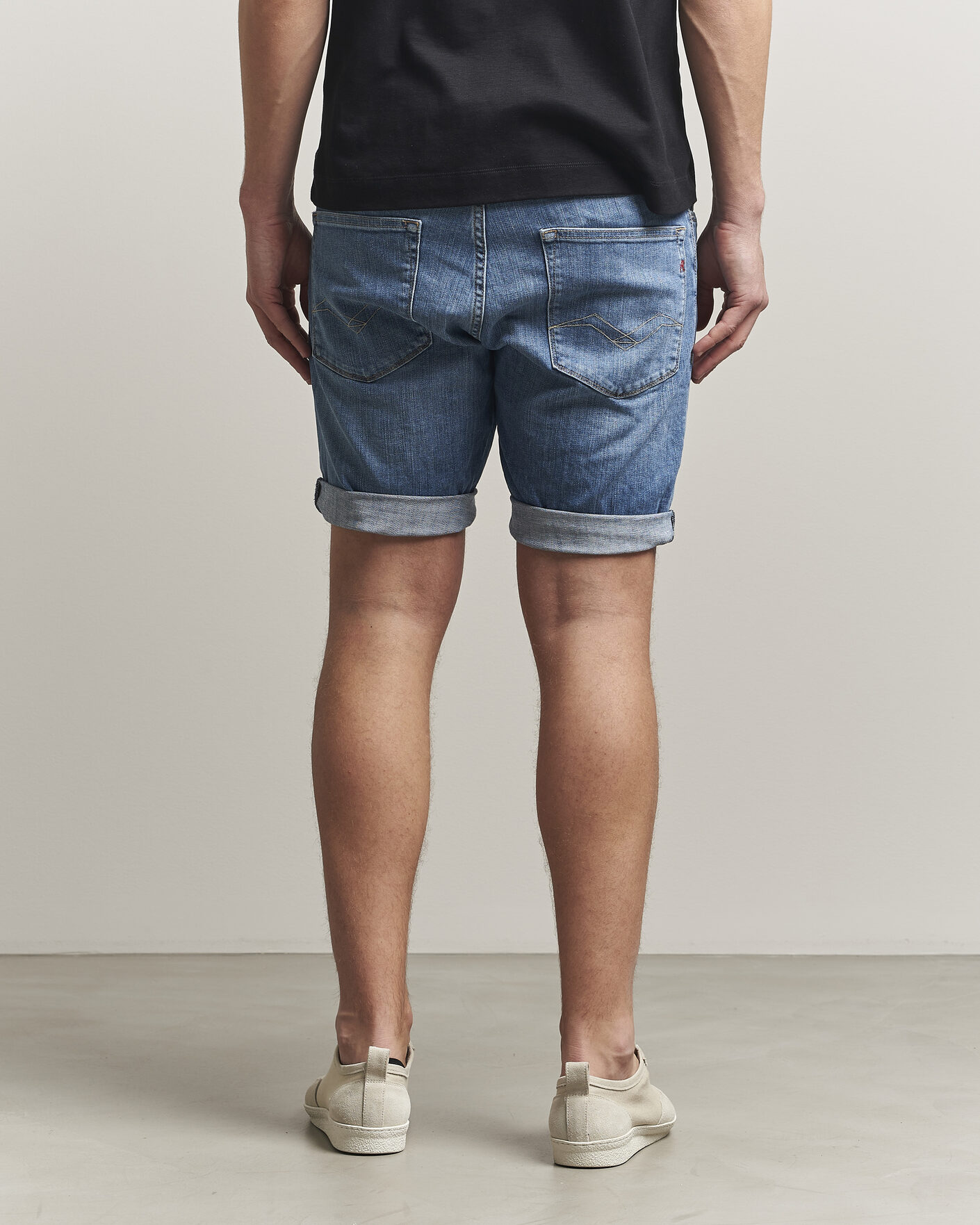 Herr | Shorts | Replay | RBJ981 Stretch Denim Shorts Light Blue