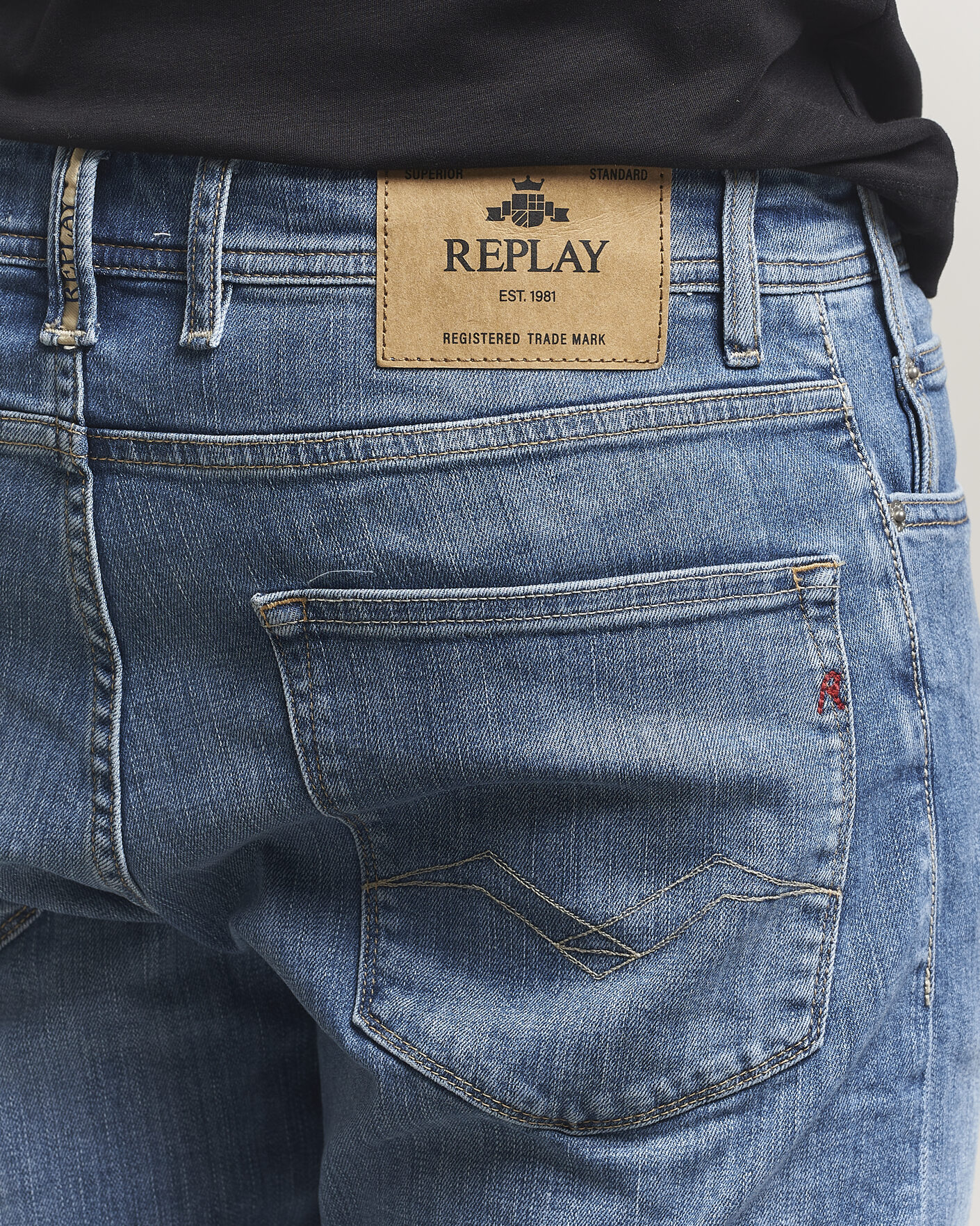 Herr | Shorts | Replay | RBJ981 Stretch Denim Shorts Light Blue