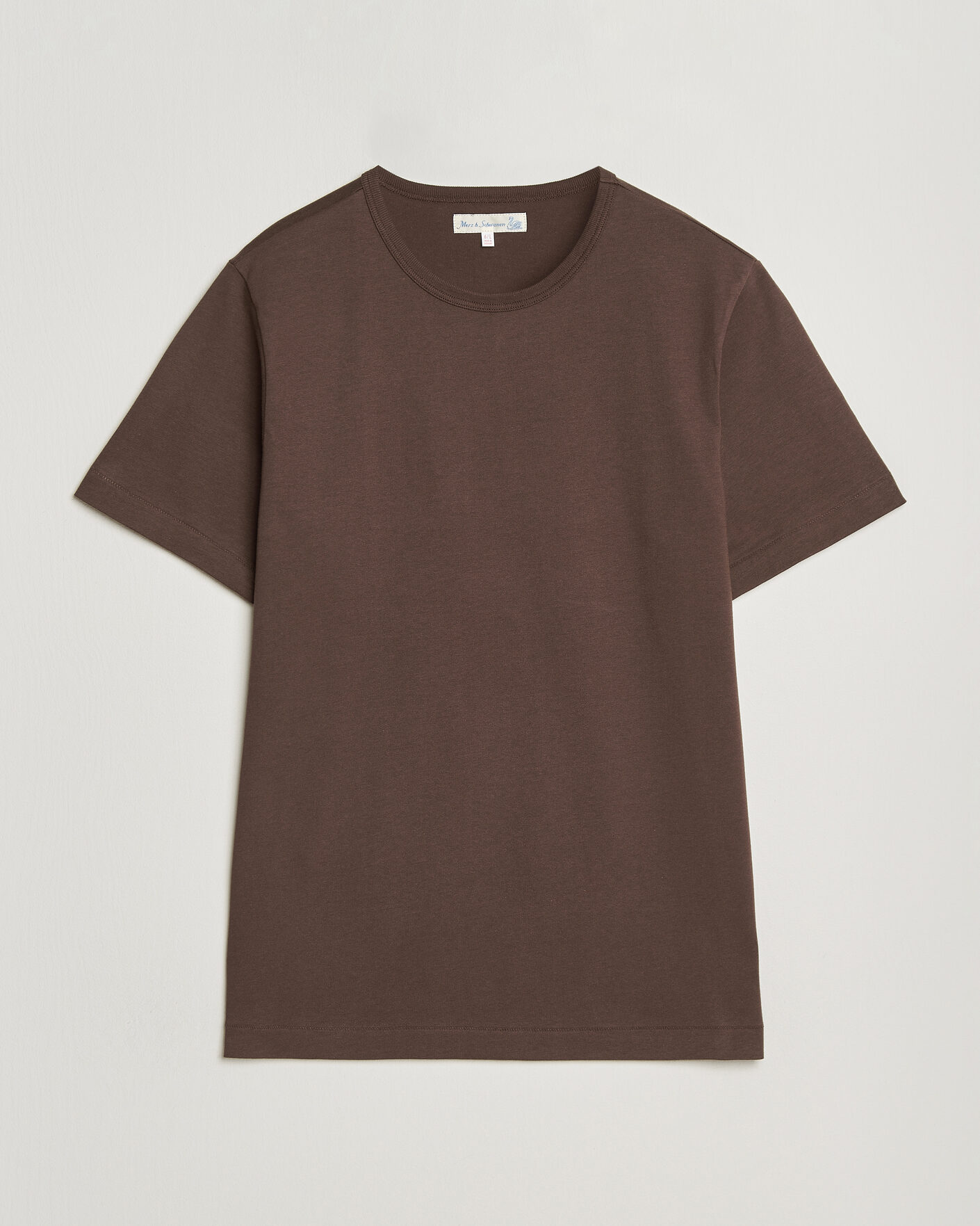 Herr | T-Shirts | Merz b. Schwanen | Classic Fit Sturdy Loopwheeled T-Shirt Chocolate
