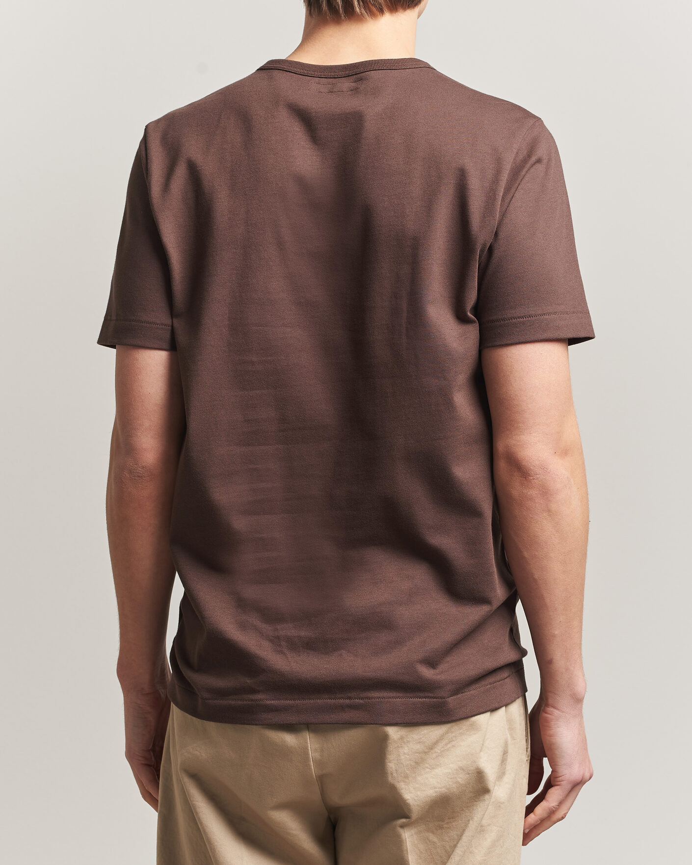 Herr | T-Shirts | Merz b. Schwanen | Classic Fit Sturdy Loopwheeled T-Shirt Chocolate