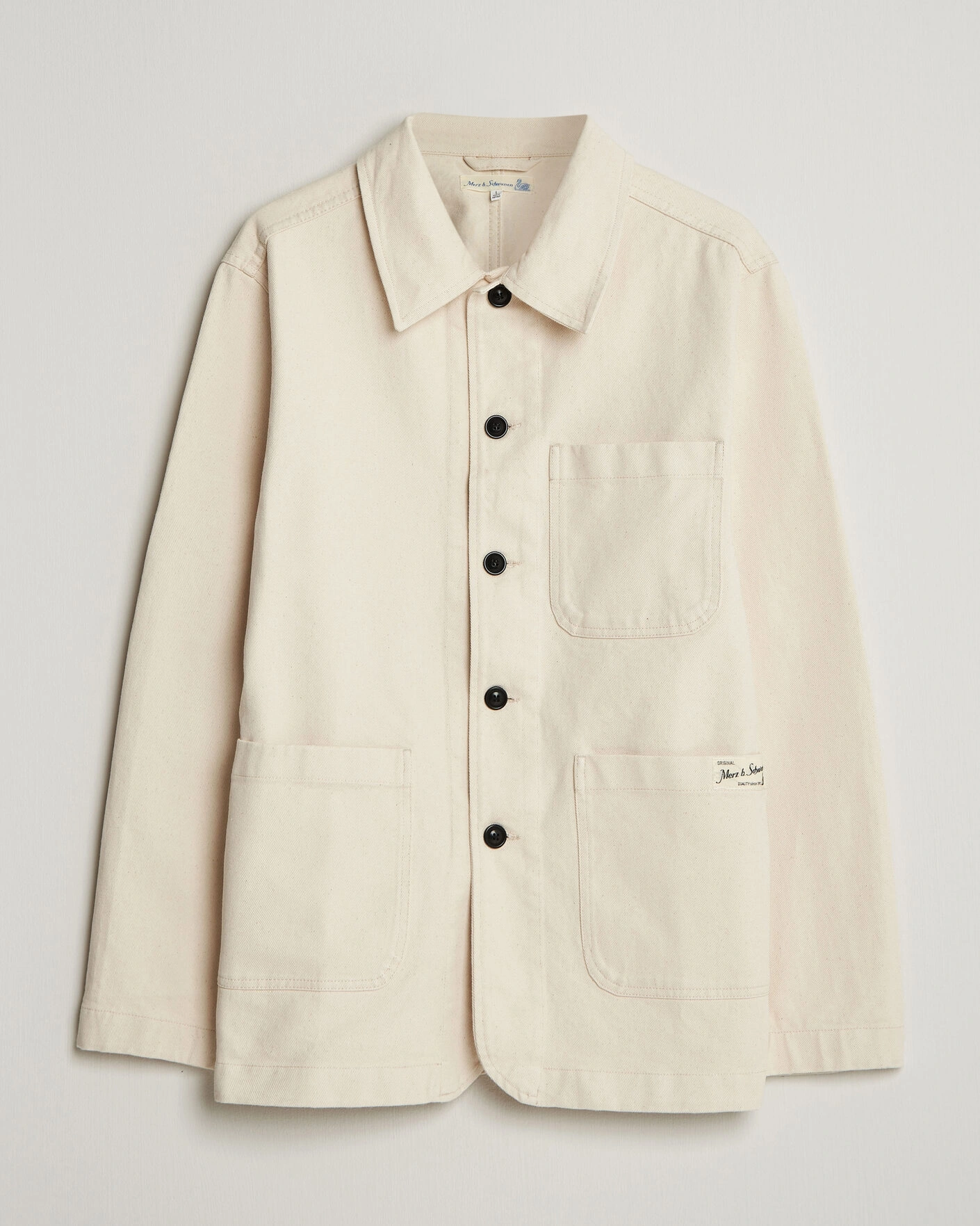 Herr | Skjortor | Merz b. Schwanen | Worker Cotton Twill Overshirt Nature