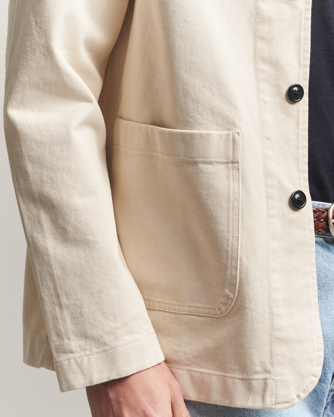 Herr | Skjortor | Merz b. Schwanen | Worker Cotton Twill Overshirt Nature