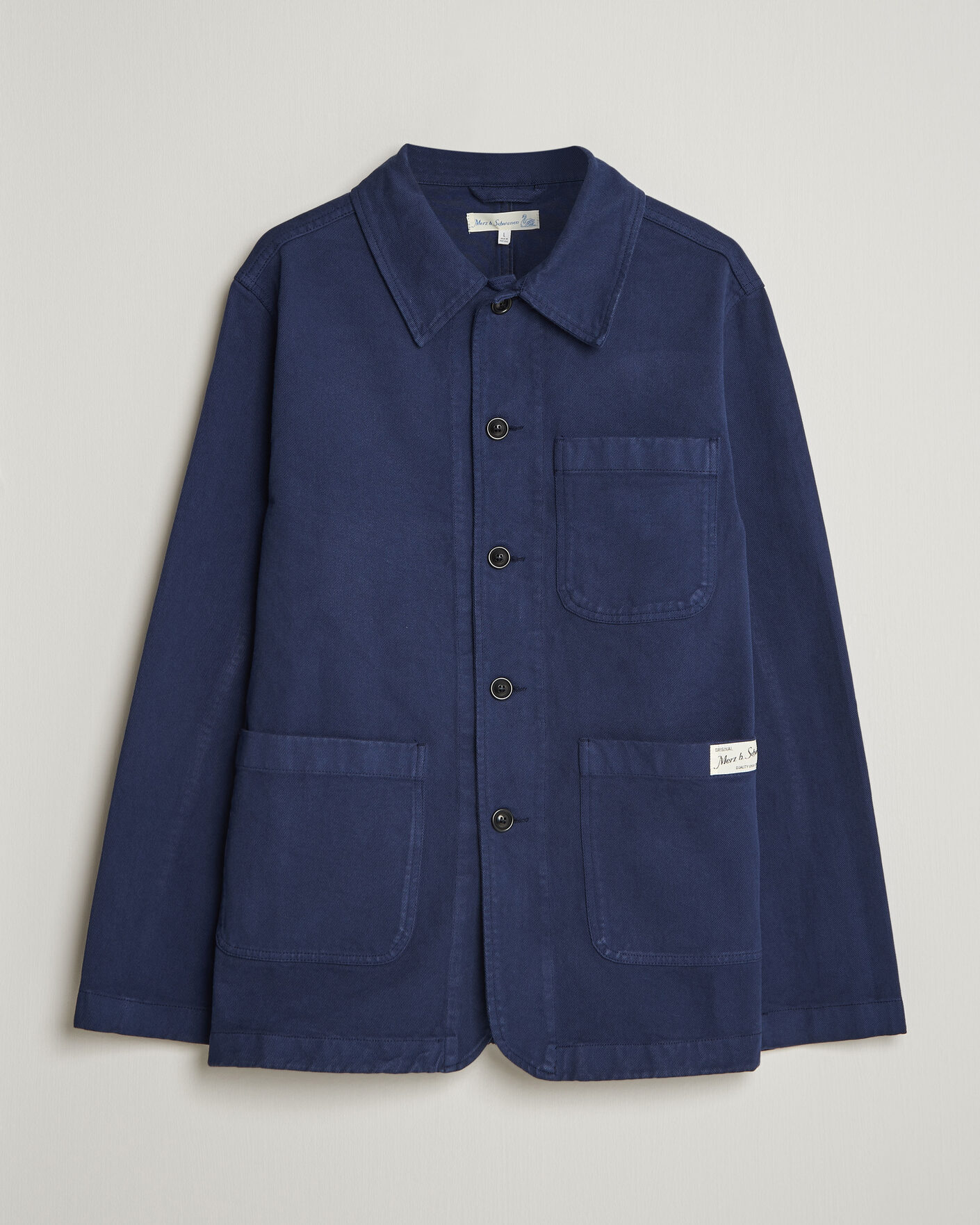 Herr |  | Merz b. Schwanen | Worker Cotton Twill Overshirt Ink Blue