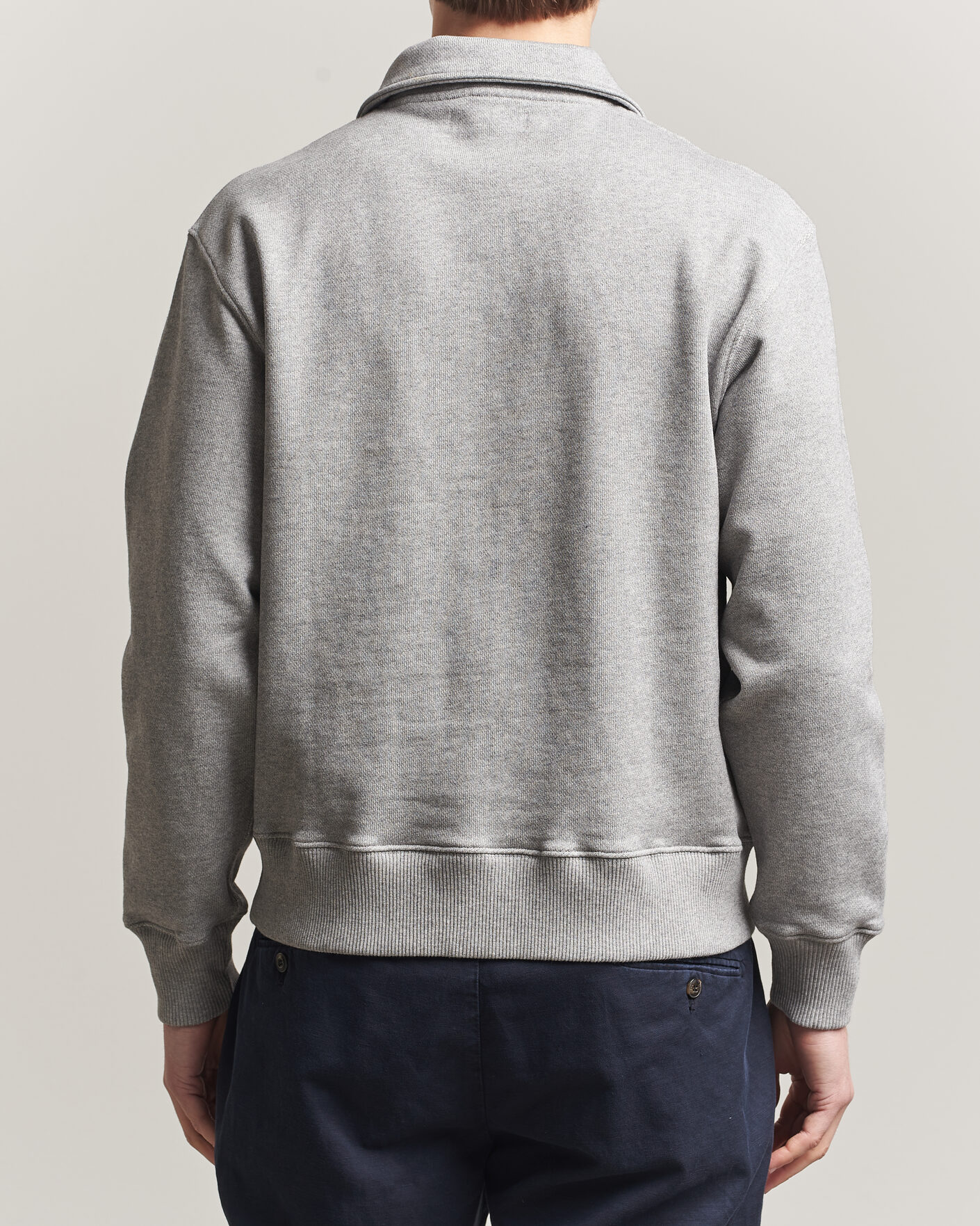 Herr | Tröjor | Merz b. Schwanen | Classic Fit Authentic Fleece Half Zip Grey Melange