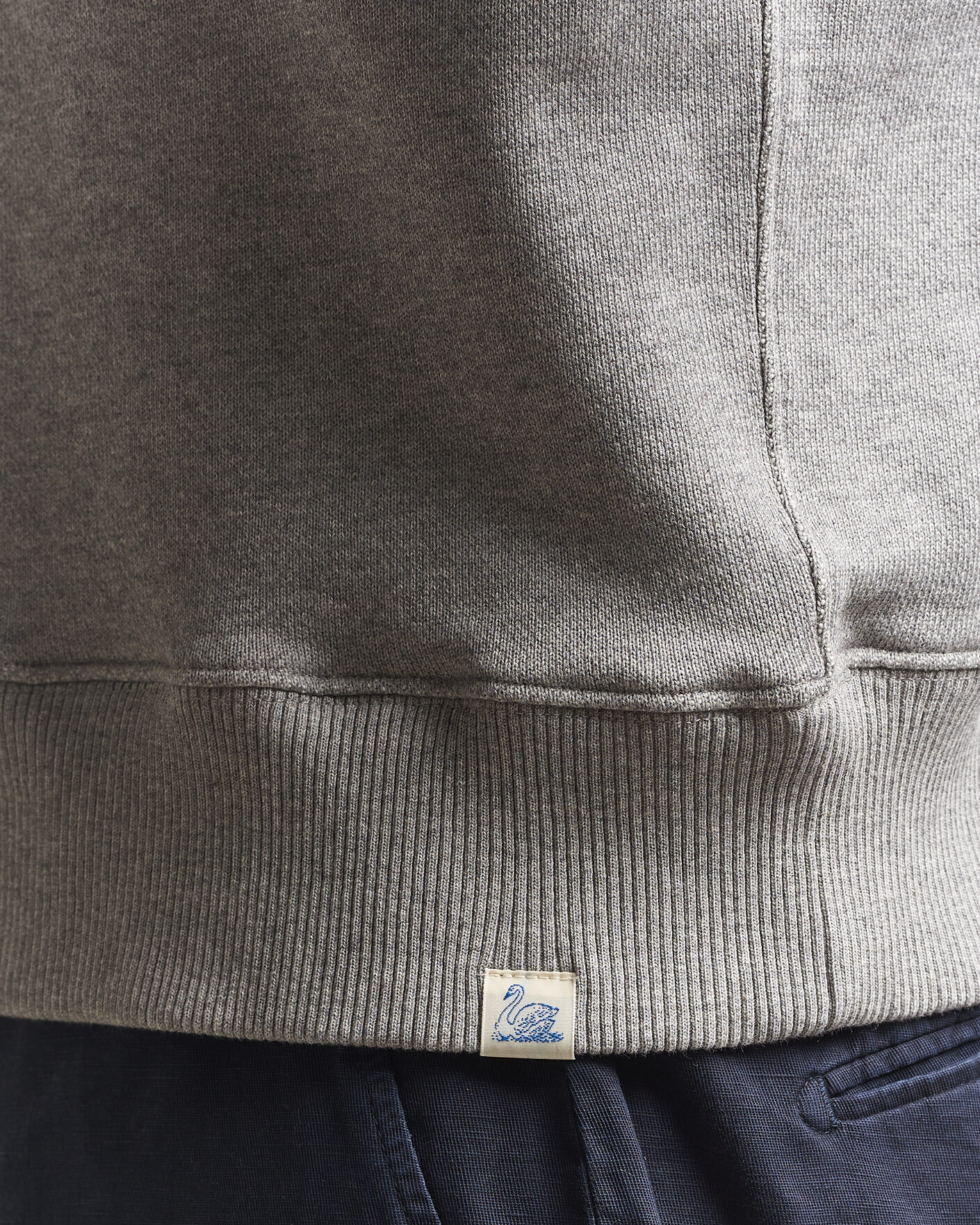 Herr | Tröjor | Merz b. Schwanen | Classic Fit Authentic Fleece Half Zip Grey Melange