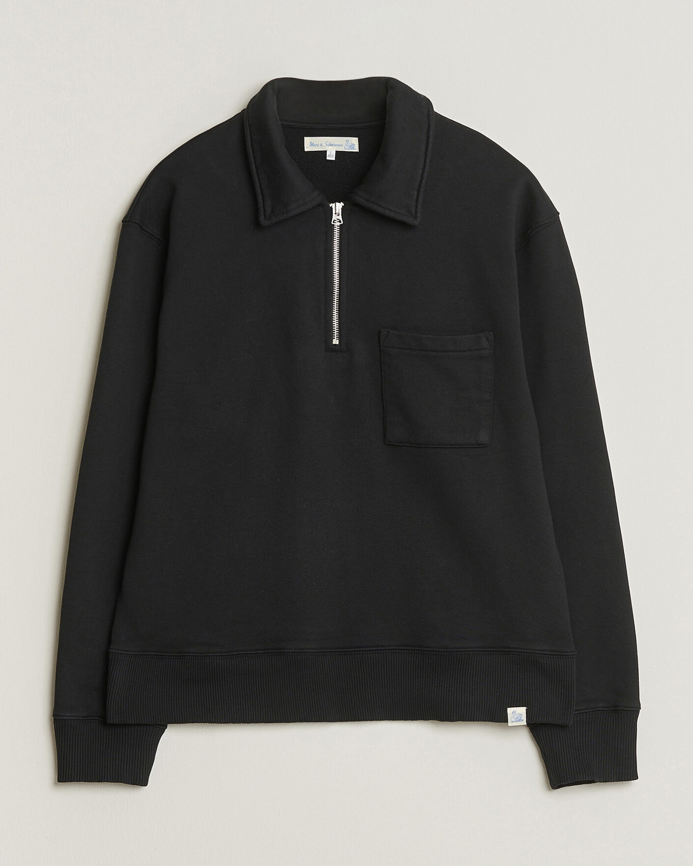 Herr | Tröjor | Merz b. Schwanen | Classic Fit Authentic Fleece Half Zip Black