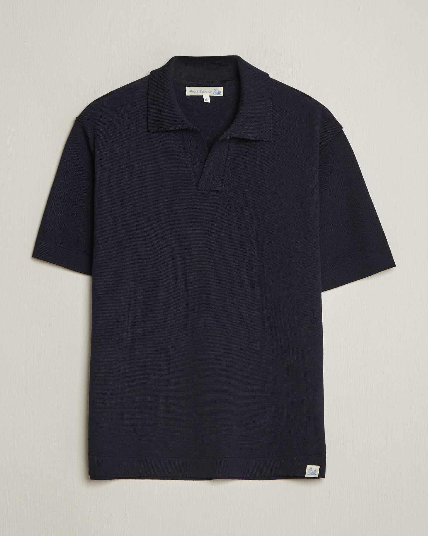 Herr | Pikéer | Merz b. Schwanen | Relaxed Fit Merino Knitted Polo Dark Navy
