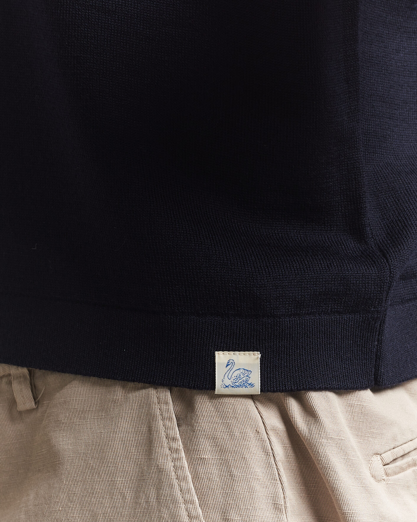 Herr | Pikéer | Merz b. Schwanen | Relaxed Fit Merino Knitted Polo Dark Navy