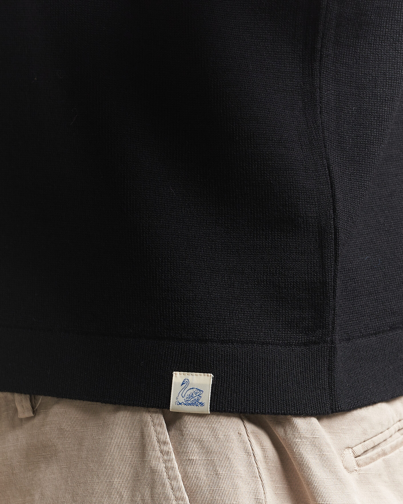 Herr | T-Shirts | Merz b. Schwanen | Relaxed Fit Merino Knitted T-Shirt Black