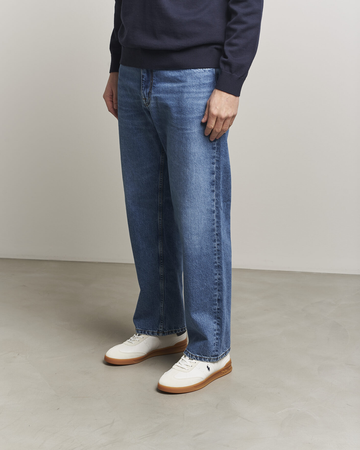 Herr | Sneakers | Polo Ralph Lauren | Aera Leather Sneakers Deckwash White/Navy