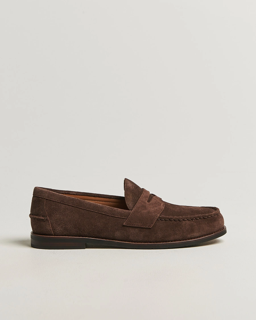 Herr | Loafers | Polo Ralph Lauren | Alston Suede Penny Loafers Dark Brown